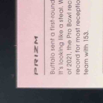 2021 Contenders Optic Stefon Diggs Winning Tickets Green Pulsar 21/30 Buffalo