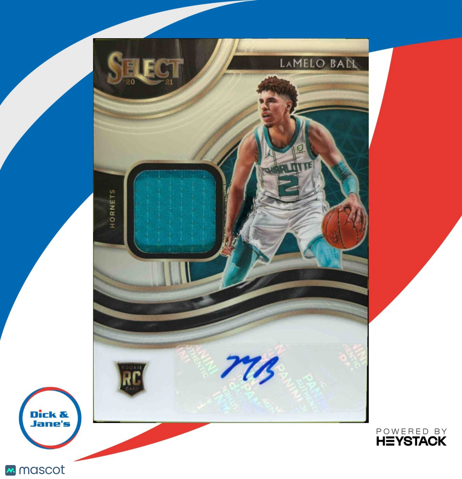 2020-21 Select LaMelo Ball Rookie Jersey Auto 120/199 RC Charlotte Hornets RPA