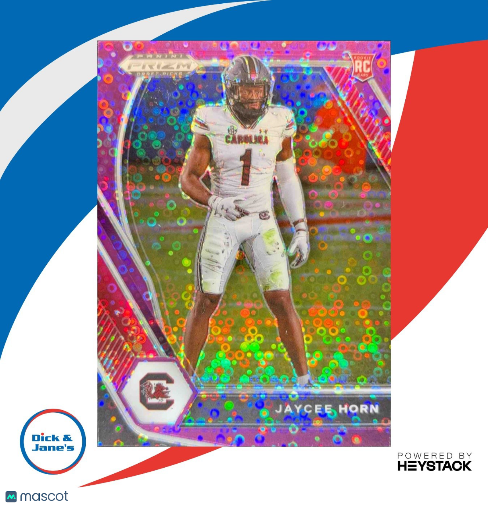 2021 Prizm Draft Picks Collegiate Jaycee Horn Purple Circles /50 RC Gamecocks