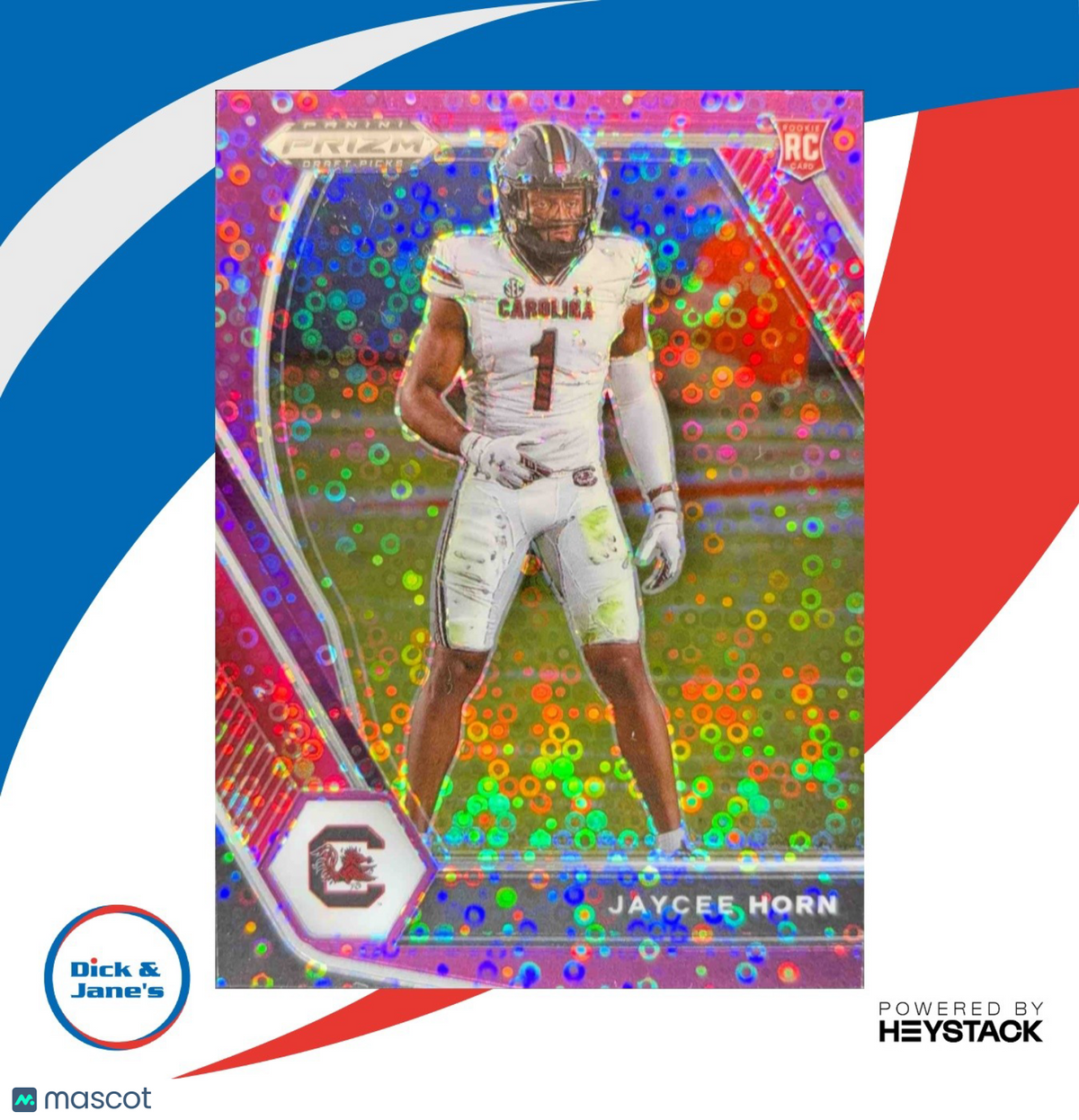 2021 Prizm Draft Picks Collegiate Jaycee Horn Purple Circles /50 RC Gamecocks