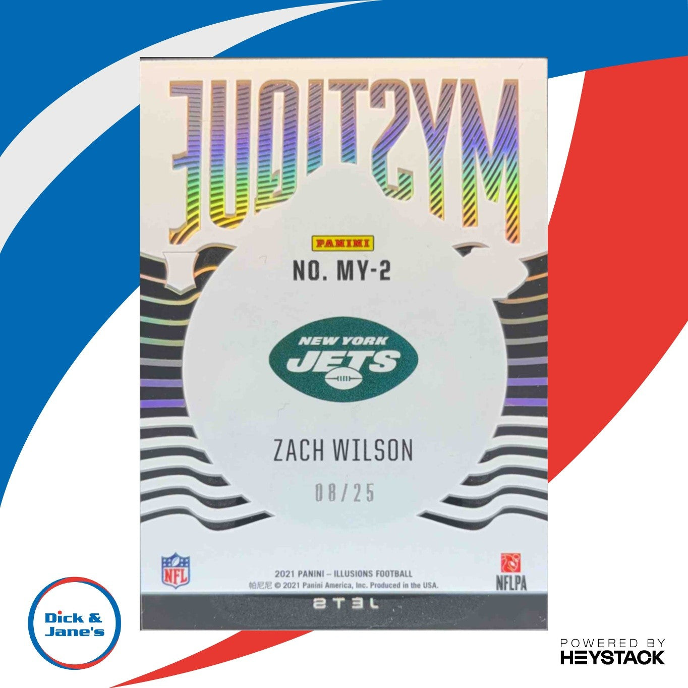 2021 Panini Illusions Zach Wilson Mystique Gold 8/25 #MY-2 RC New York Jets