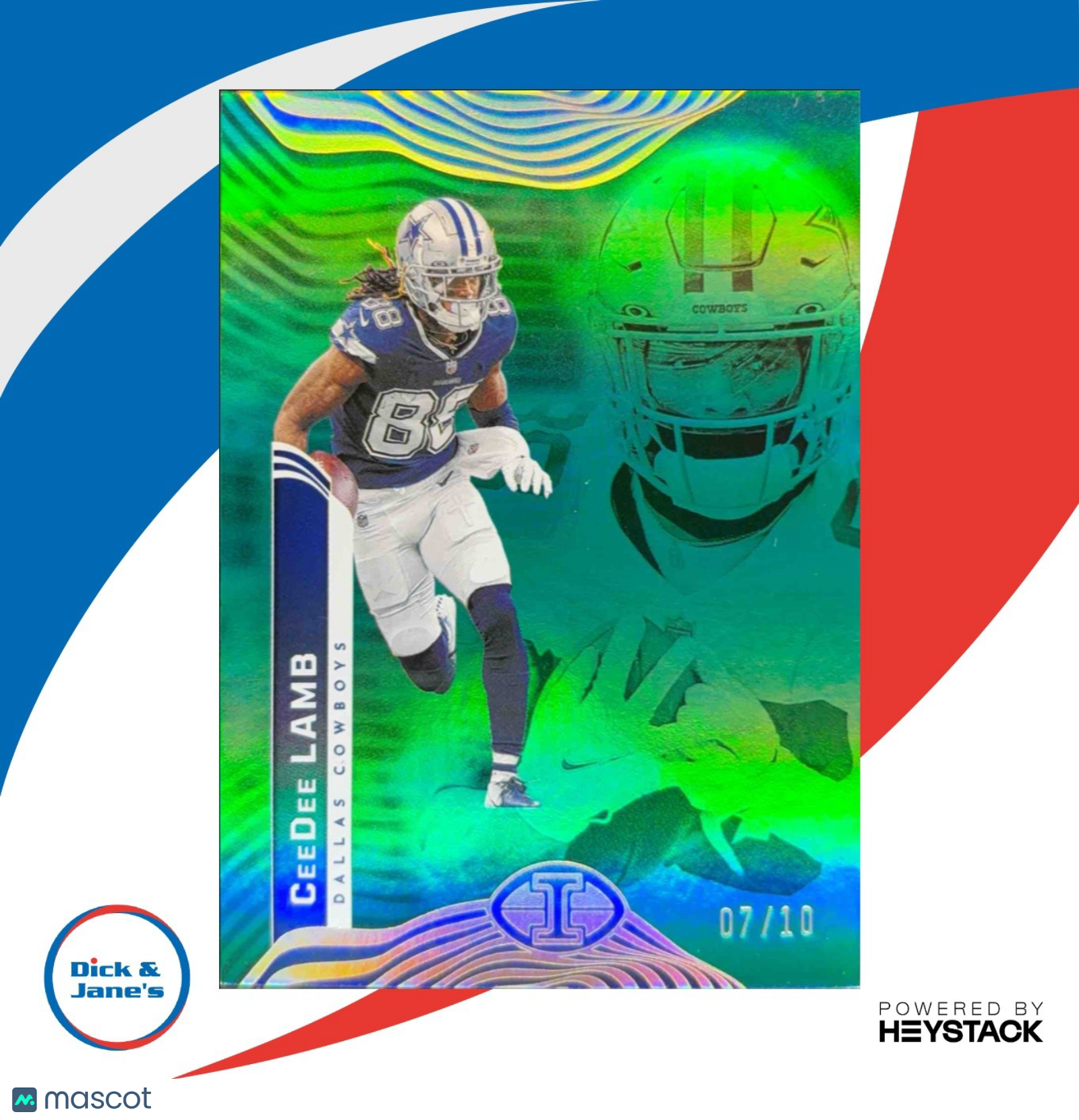 2022 Panini Illusions CeeDee Lamb Trophy Collection Green 7/10 26 Dallas Cowboys