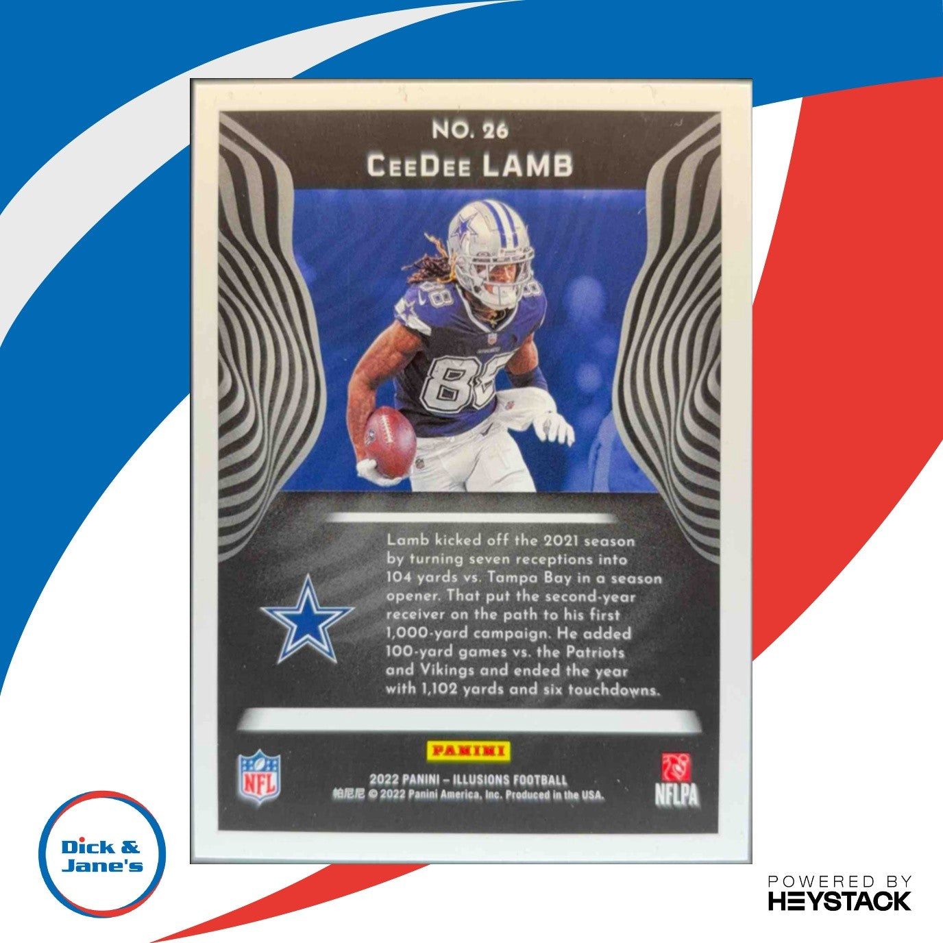 2022 Panini Illusions CeeDee Lamb Trophy Collection Green 7/10 26 Dallas Cowboys