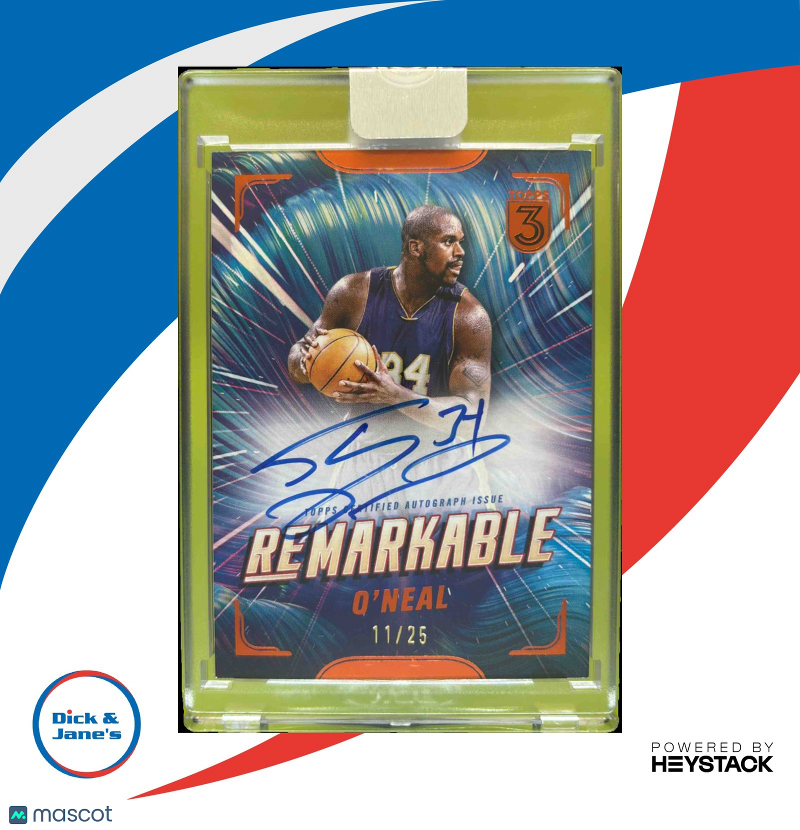 2023-24 Topps 3 Shaquille O'Neal Re-Markable Bronze /25 Auto Los Angeles Lakers