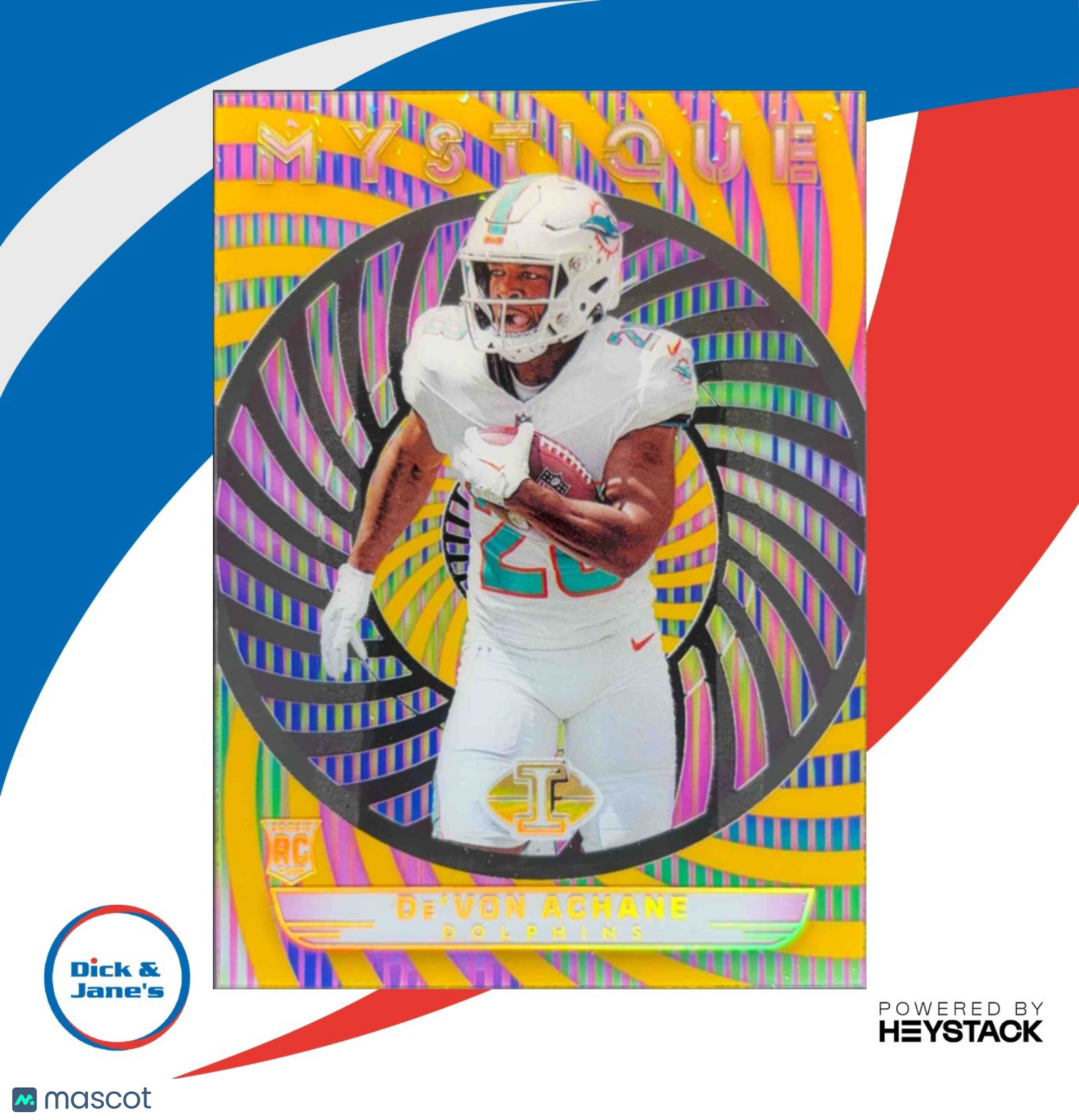 2023 Panini Illusions De'Von Achane Mystique Gold 21/25 #9 RC Miami Dolphins