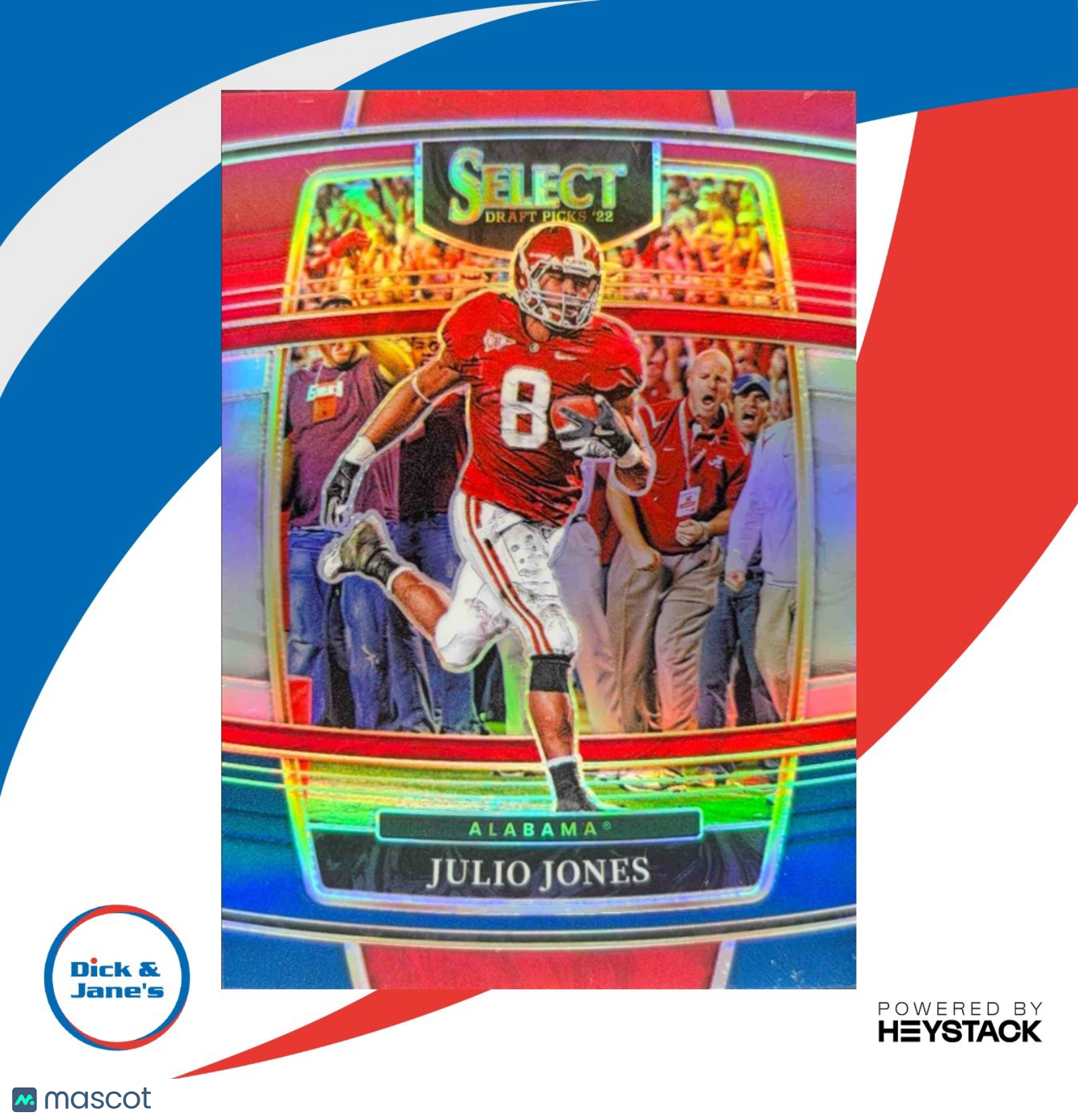 2022 Select Draft Picks Julio Jones Tri Color Prizm 110/199 92 Concourse Alabama