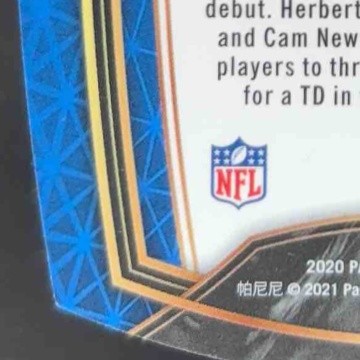 2020 Select Justin Herbert Purple Prizm Die Cut 244 Club RC Los Angeles Chargers