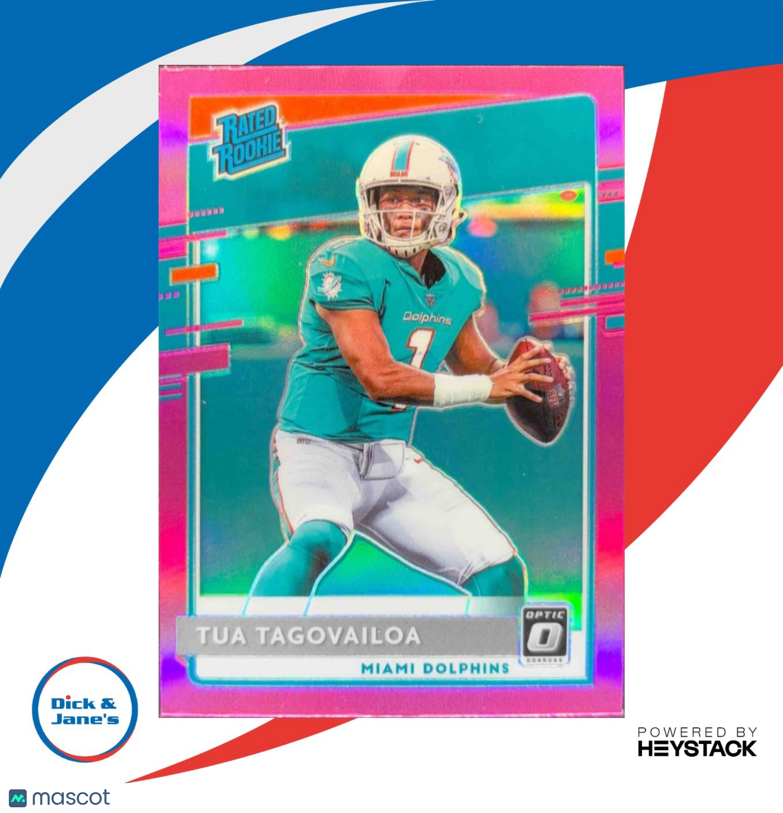 2020 Panini Donruss Optic Tua Tagovailoa Pink Prizm #152 RC Miami Dolphins