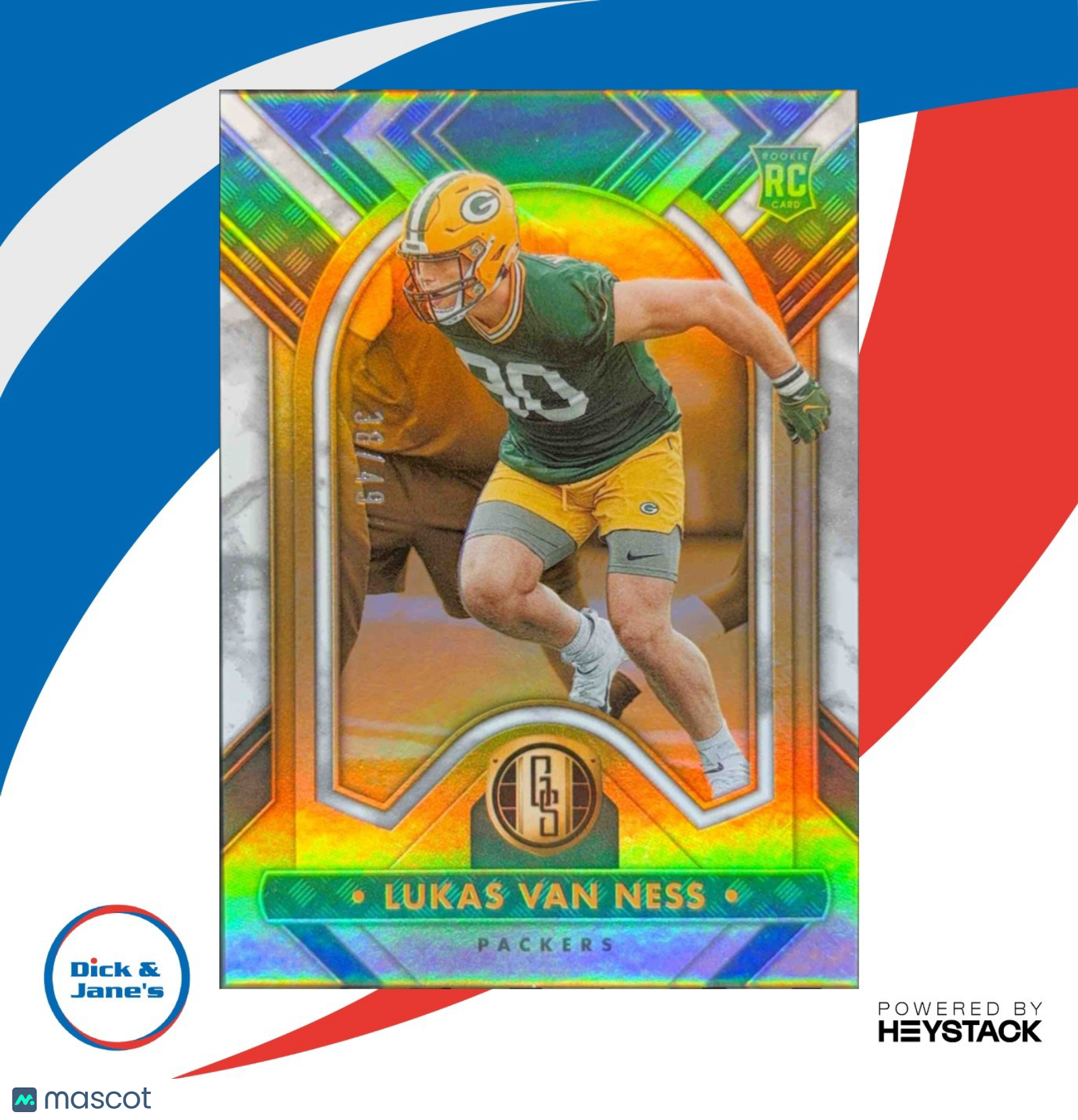 2023 Panini Gold Standard Lukas Van Ness White 38/49 #162 RC Green Bay Packers