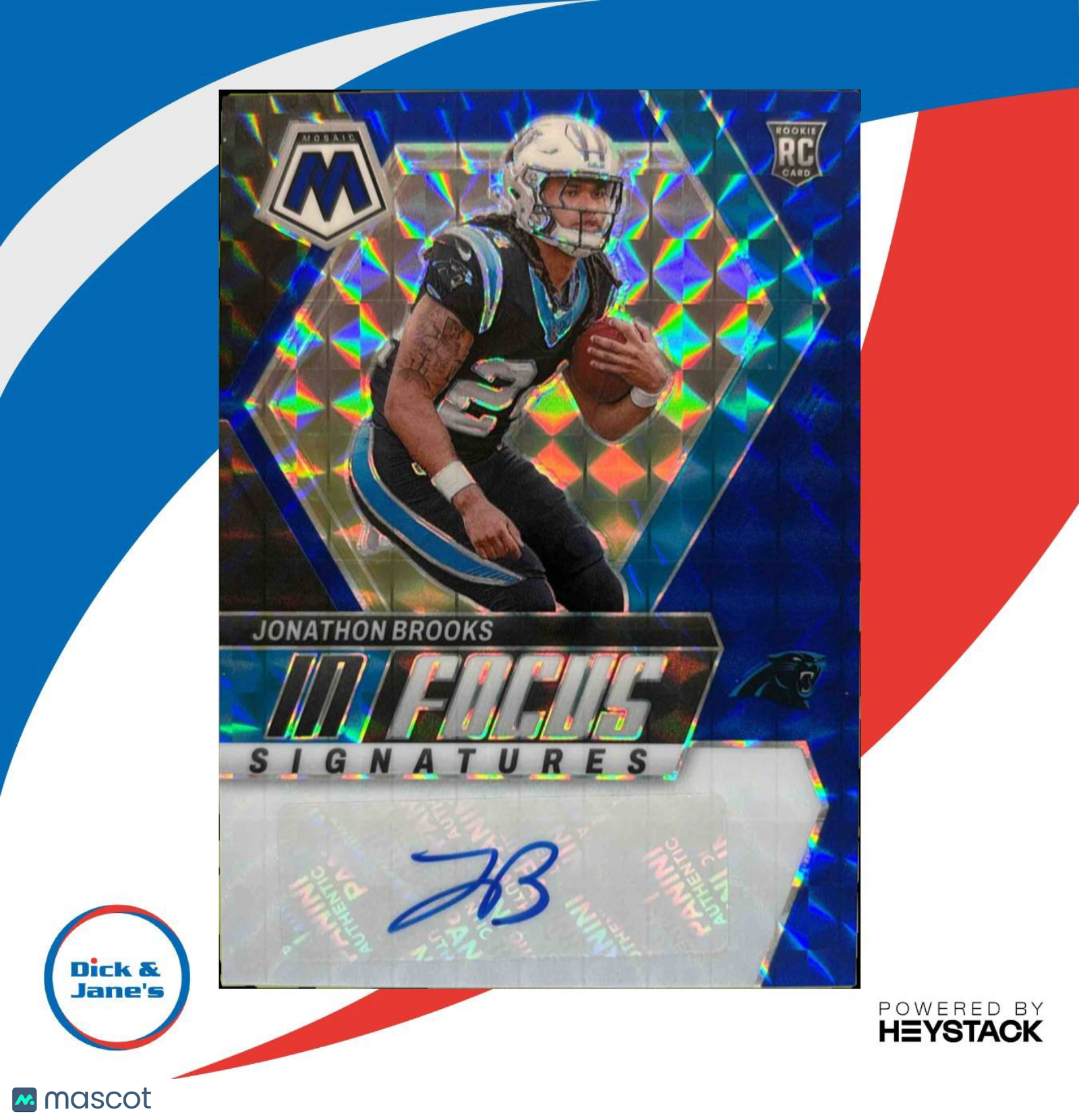 2024 Mosaic Jonathon Brooks In Focus Signatures Blue /99 Rookie Auto Panthers