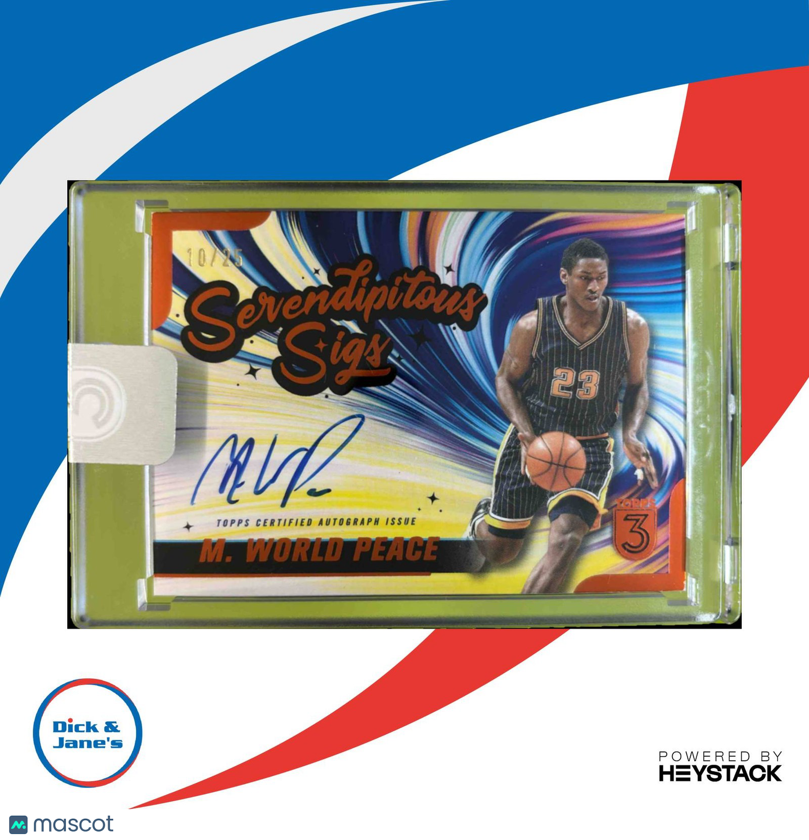 2023-24 Topps 3 Metta World Peace Serendipitous Sigs Bronze 10/25 Auto Indiana