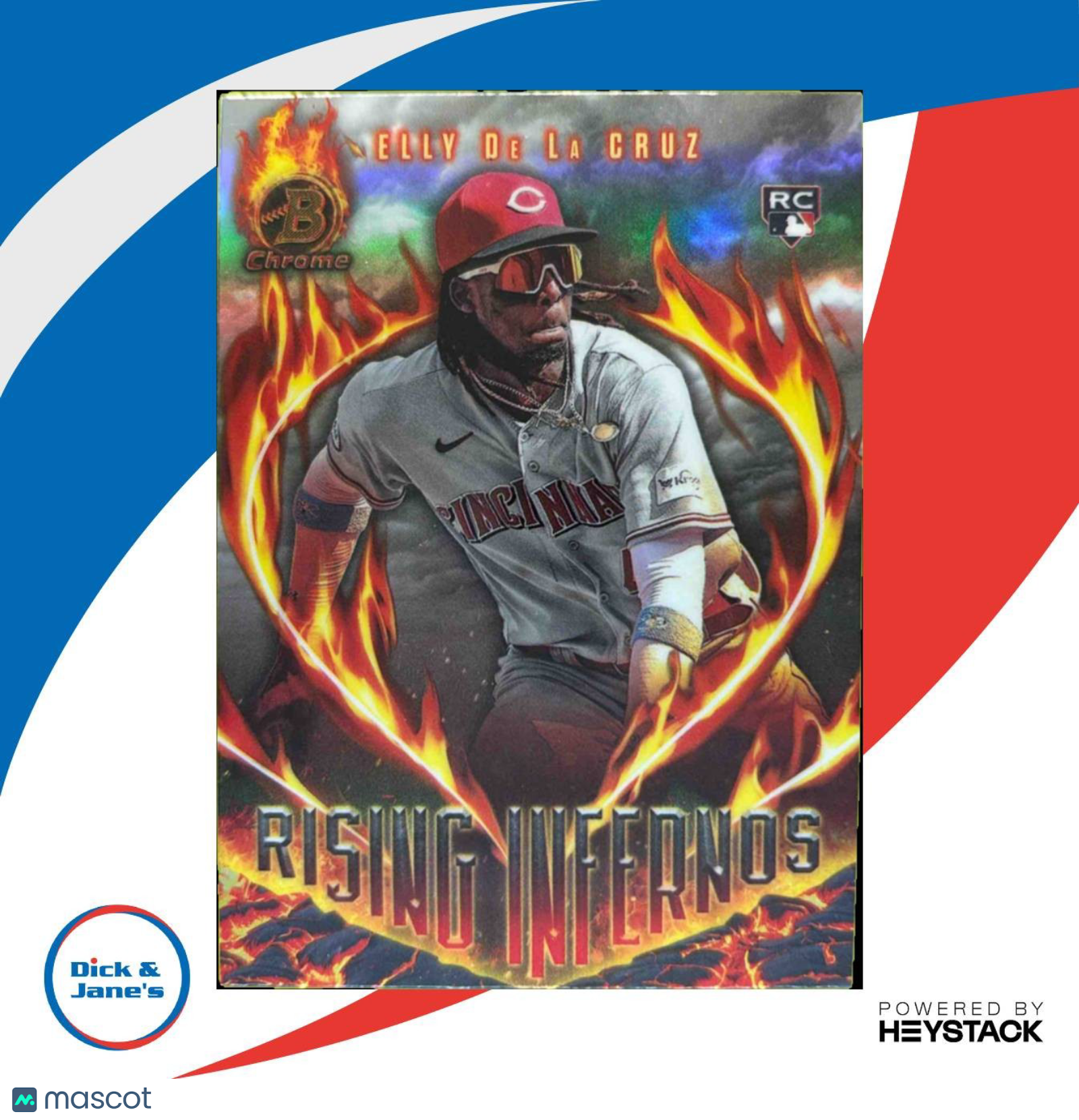 2024 Bowman Elly De La Cruz Rising Infernos #RI-1 RC Cincinnati Reds