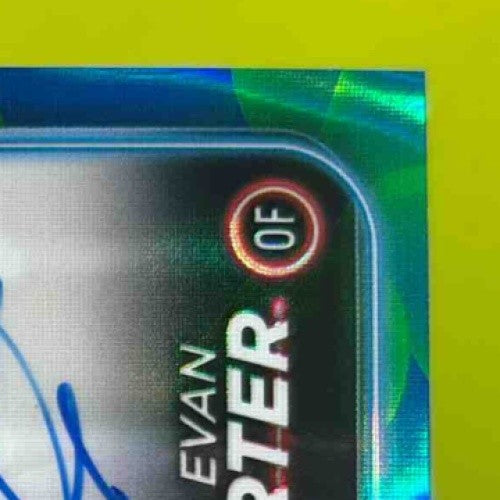 2024 Topps Chrome Update Evan Carter Rookie Auto Lava Lamp Blue/Green 61/125 RC