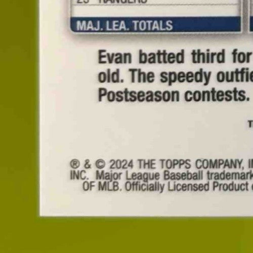 2024 Topps Chrome Update Evan Carter Rookie Auto Lava Lamp Blue/Green 61/125 RC