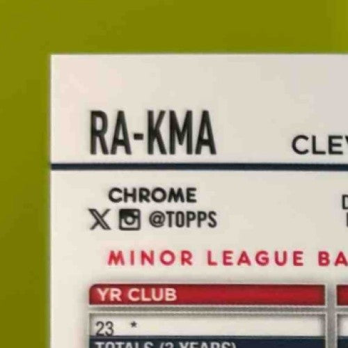 2024 Topps Chrome Update Kyle Manzardo Auto Blue RayWave Refractor 23/150 RC