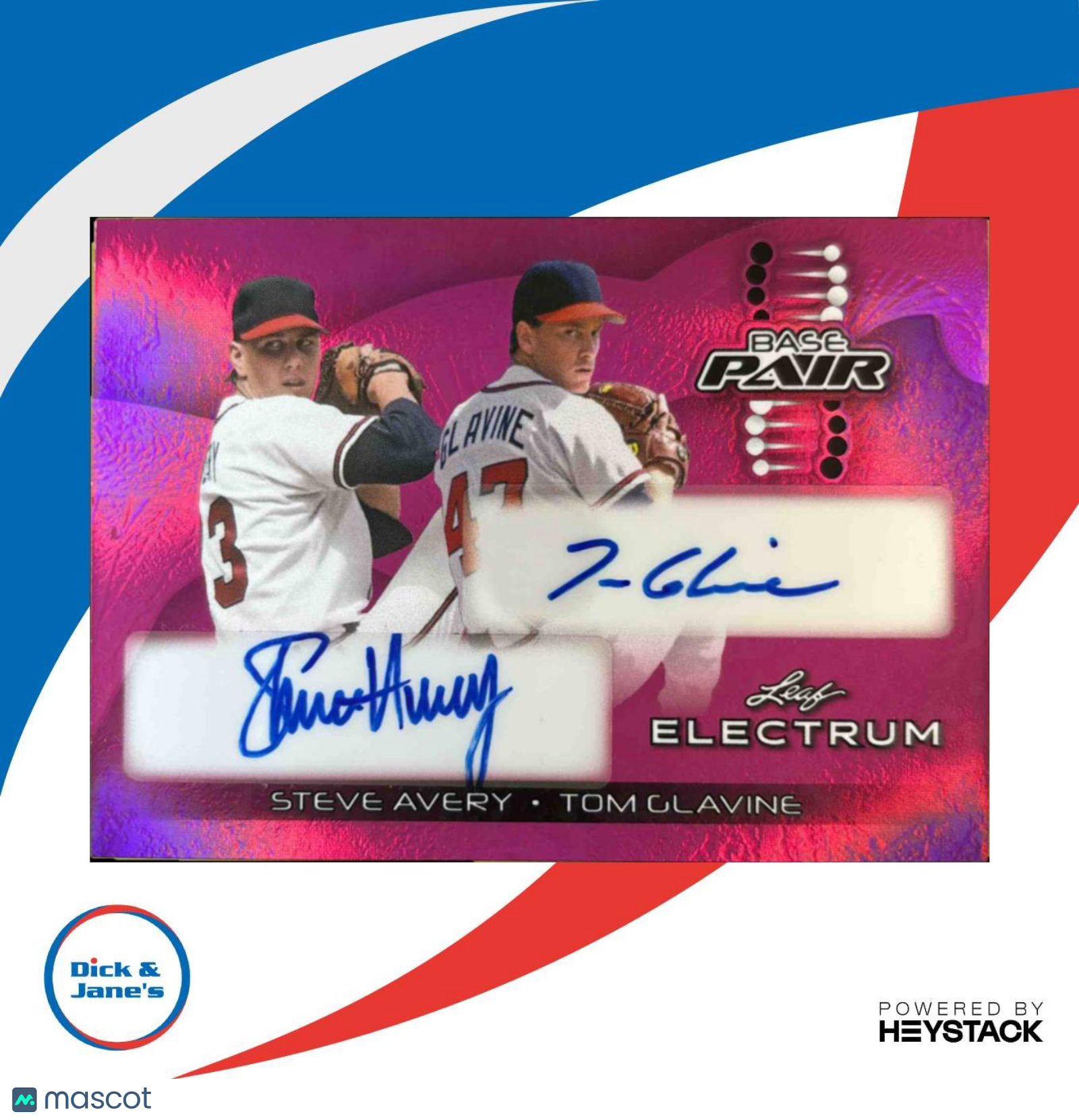 2024 Leaf Electrum Steve Avery / Tom Glavine Pair Pink 10/10 #BP-22 Auto Braves