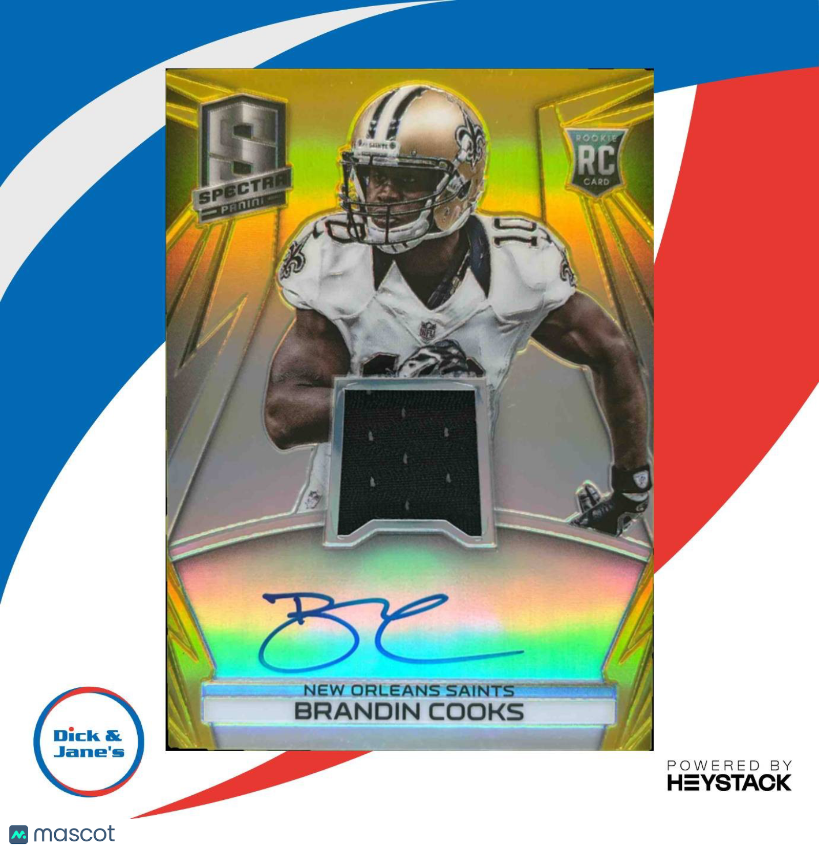 2014 Panini Spectra Brandin Cooks Prizms Gold 6/25 RC Auto New Orleans Saints