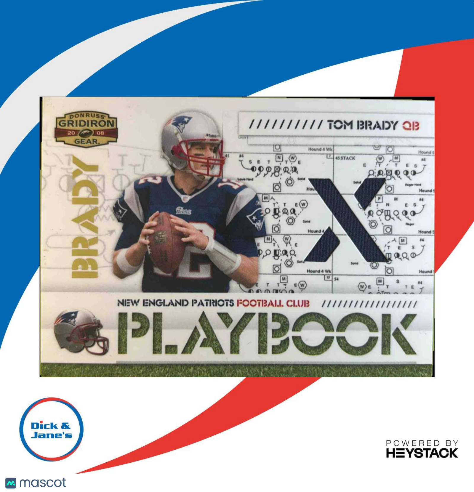 2008 Donruss Gridiron Gear Tom Brady Playbook Jerseys X's /250 GAME USED