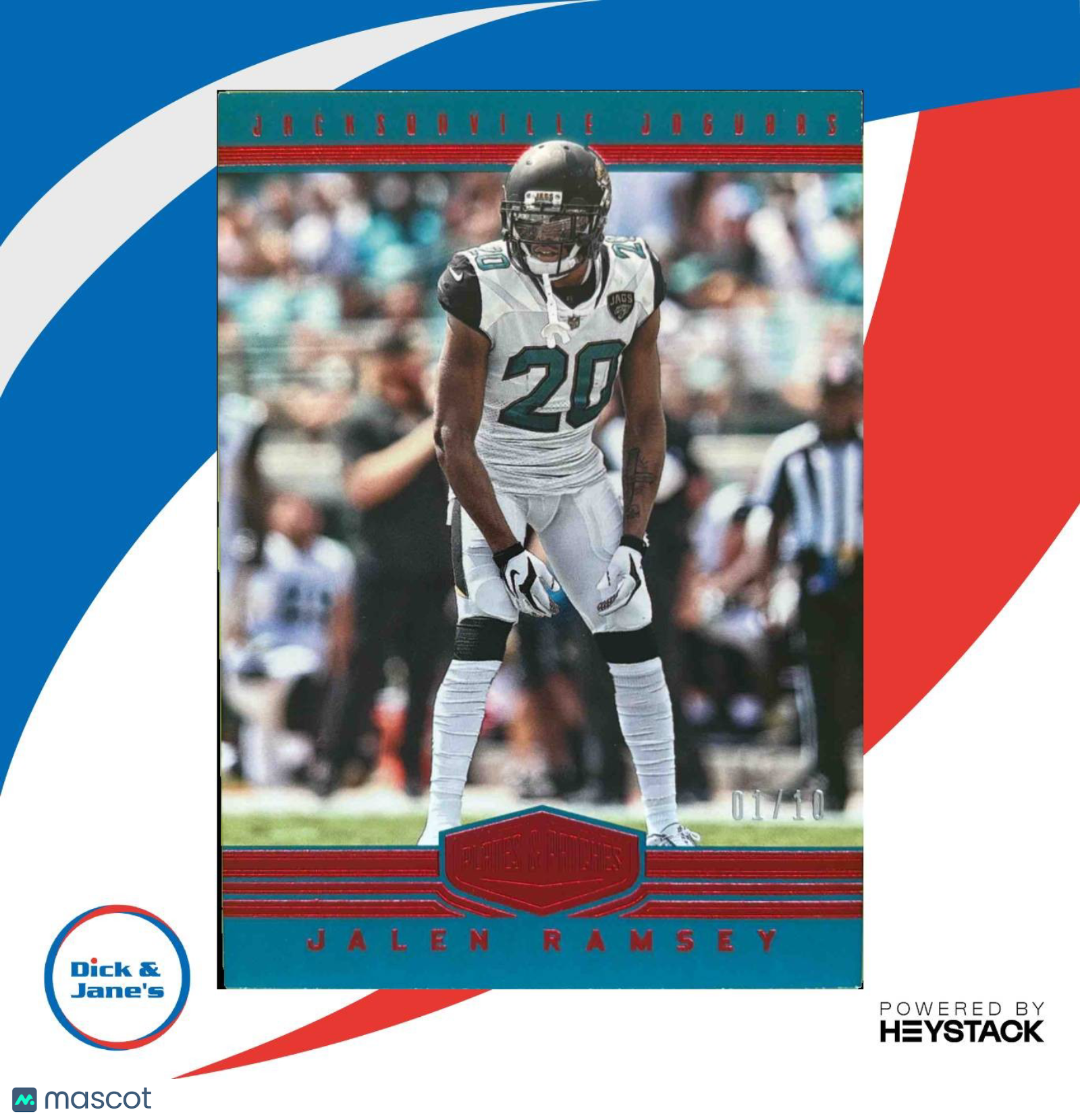 2017 Panini Plates & Patches Jalen Ramsey Red /10 #46 Jacksonville Jaguars