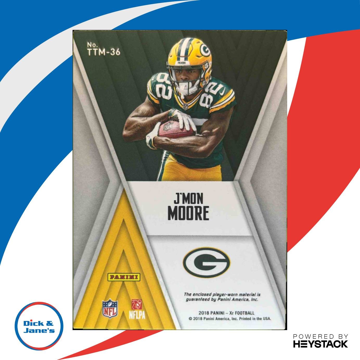 2018 Panini XR J Mon Moore Rookie Triple Threats Materials Orange 24/25 Packers
