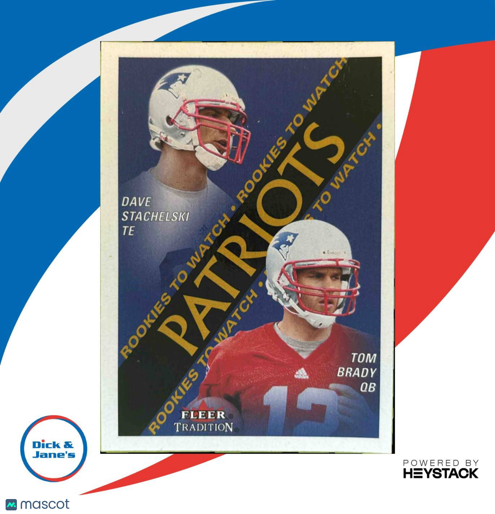 2000 Fleer Tradition GLOSSY Tom Brady RC / Stachelski 352 New England Patriots