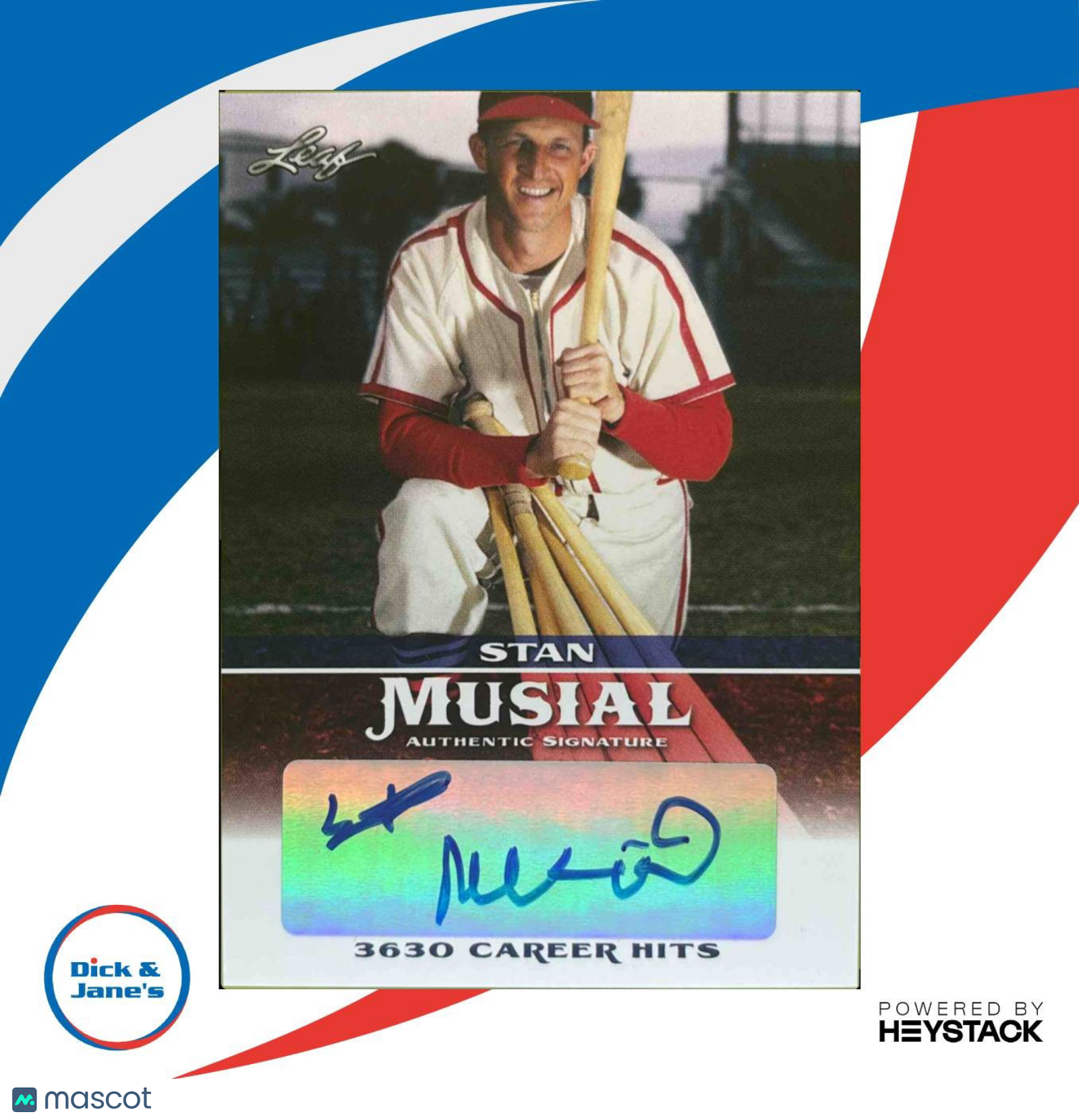 2015 Leaf Heroes of Baseball Stan Musial Milestones Auto St. Louis Cardinals