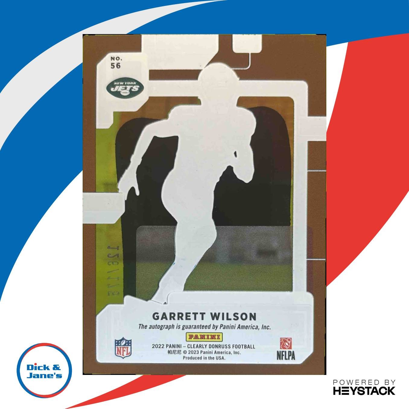 2022 Clearly Donruss Garrett Wilson Rated Rookie Auto Purple /175 New York Jets