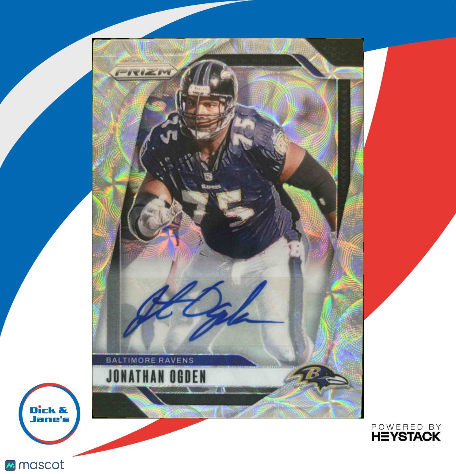 2024 Panini Prizm Jonathan Ogden Autograph Choice 4/100 25 Baltimore Ravens Auto