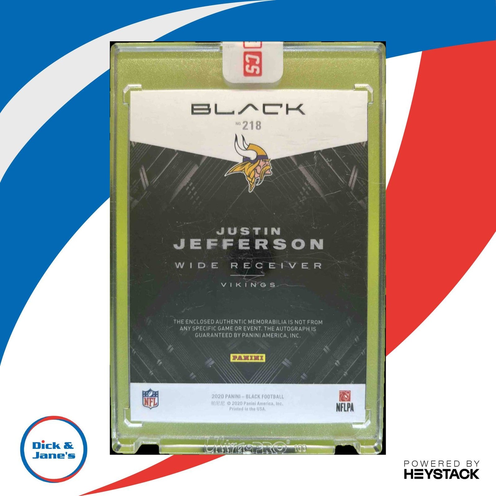 2020 Panini Black Justin Jefferson Sizeable Signatures Rookie Jersey 10/99 Auto