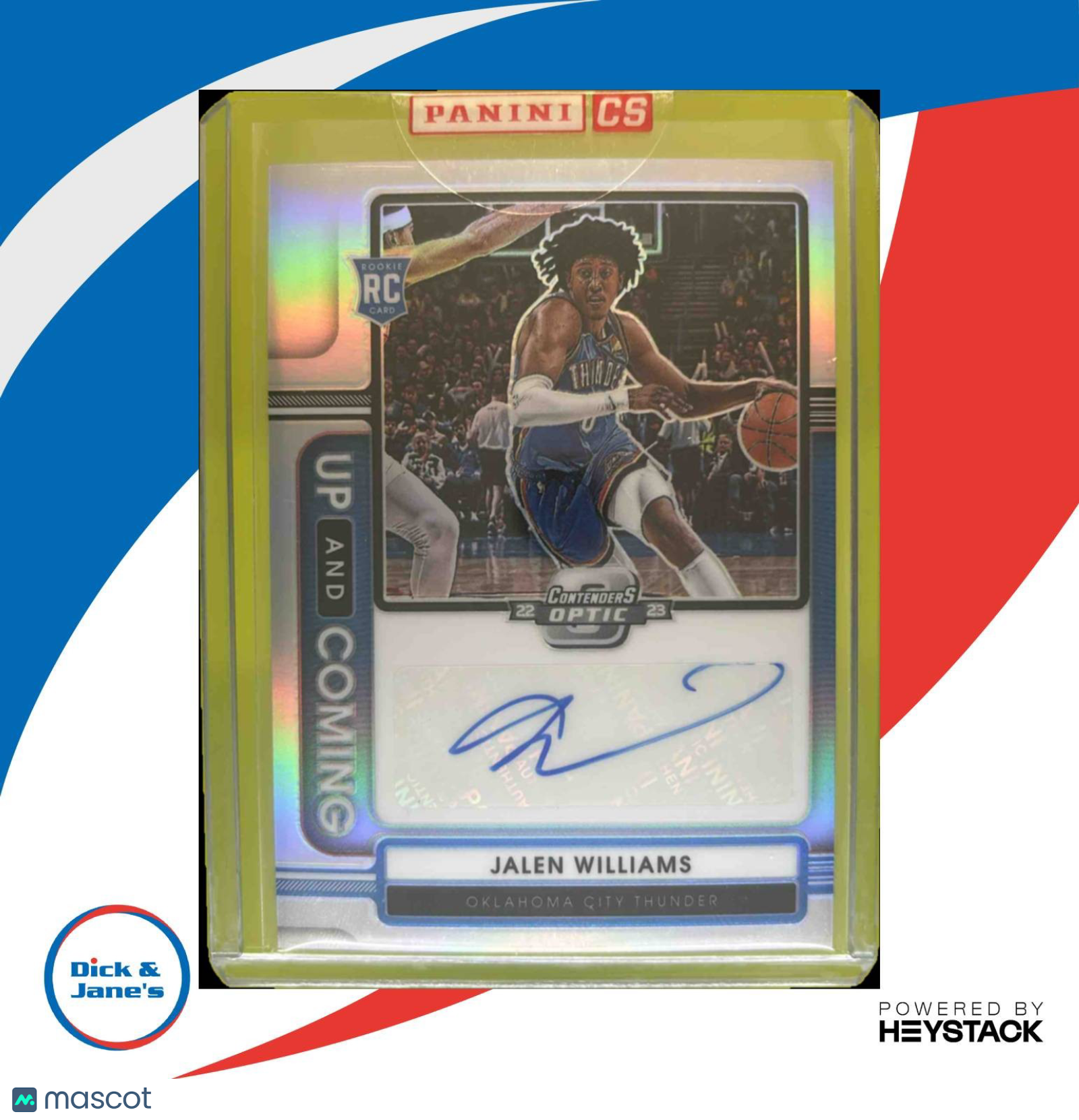 2022-23 Contenders Optic Jalen Williams Up and Coming Auto 49/125 RC Thunder