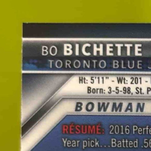 2016 Bowman Draft Bo Bichette Chrome Refractor #BDC-74 Toronto Blue Jays