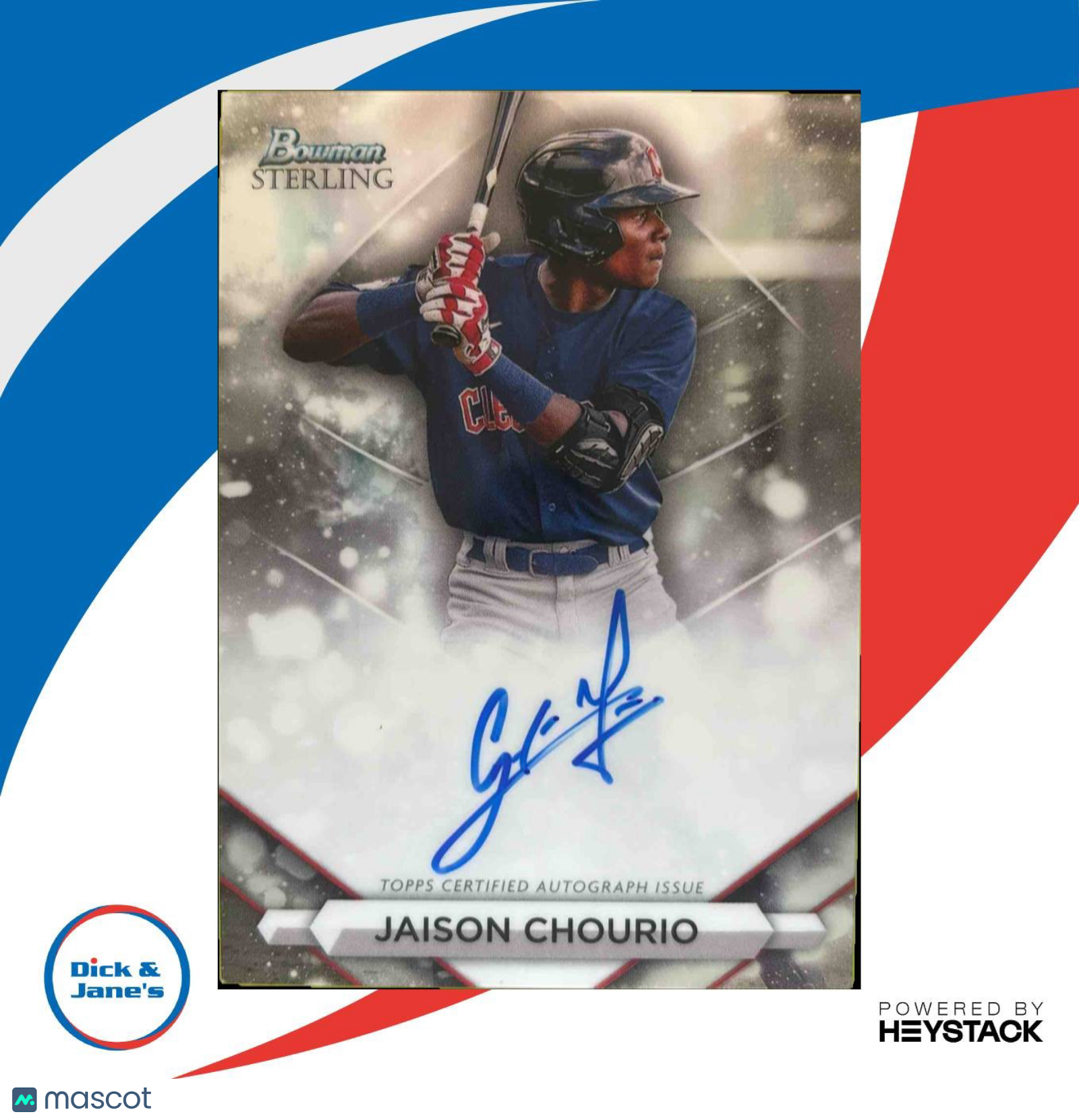 2023 Bowman Sterling Jaison Chourio Prospect Auto #PA-JCO Cleveland Guardians