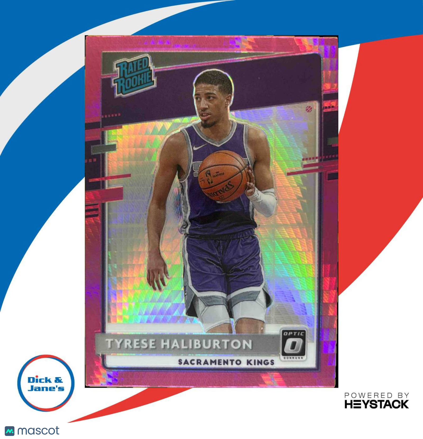 2020-21 Donruss Optic Tyrese Haliburton Hyper Pink #162 RC Sacramento Kings