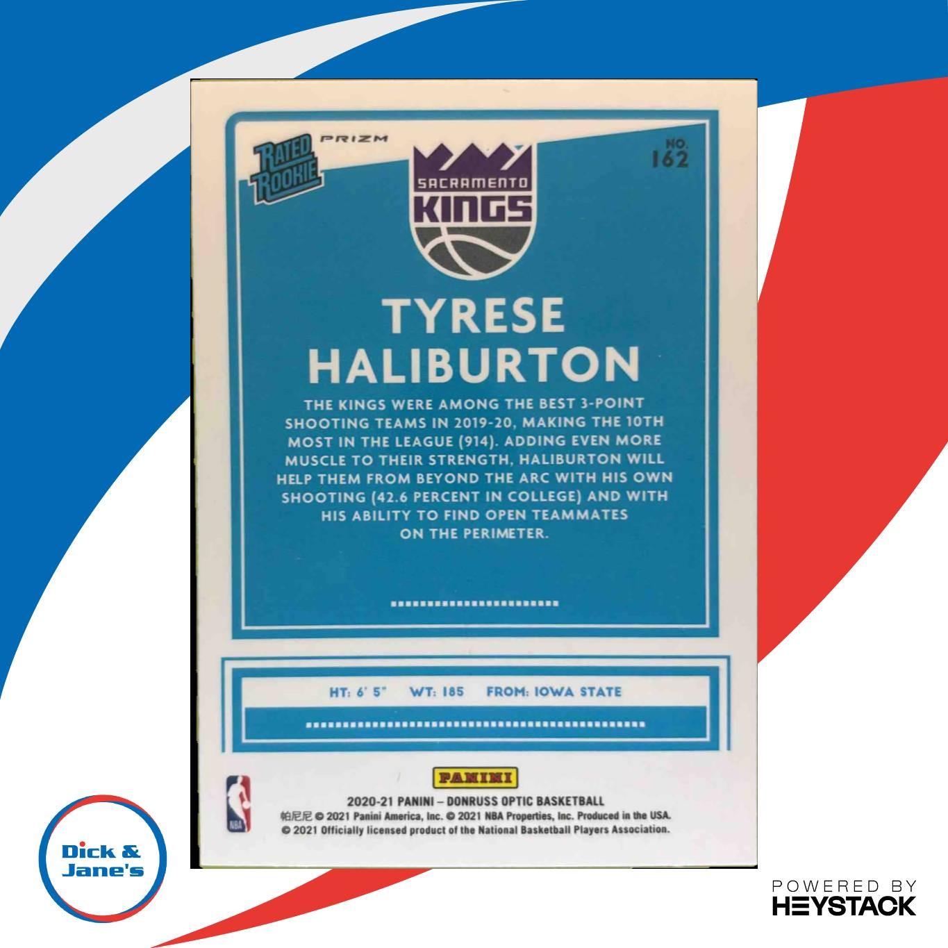 2020-21 Donruss Optic Tyrese Haliburton Hyper Pink #162 RC Sacramento Kings