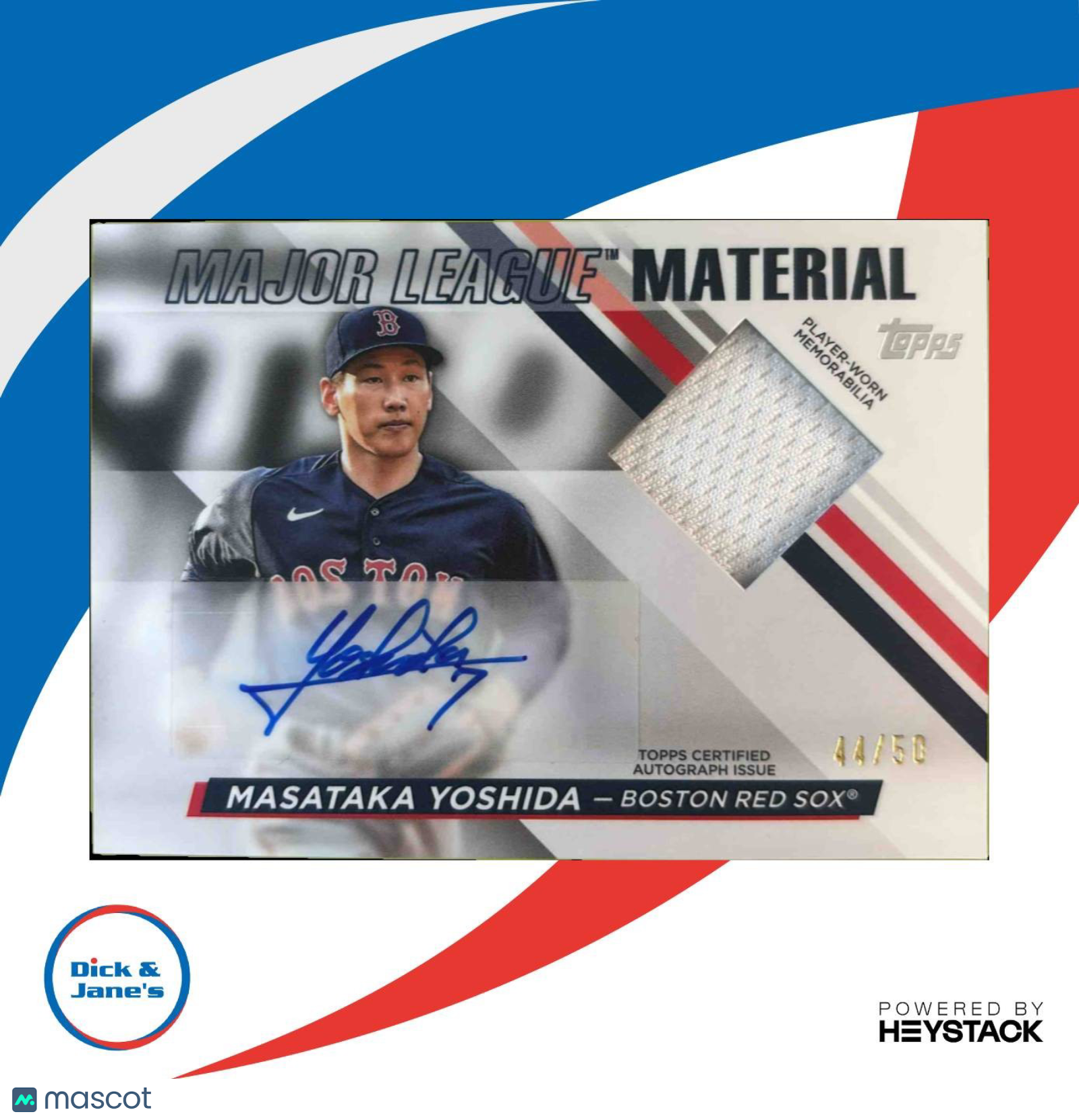 2024 Topps Masataka Yoshida Major League Material Auto Relic /50 Boston Red Sox