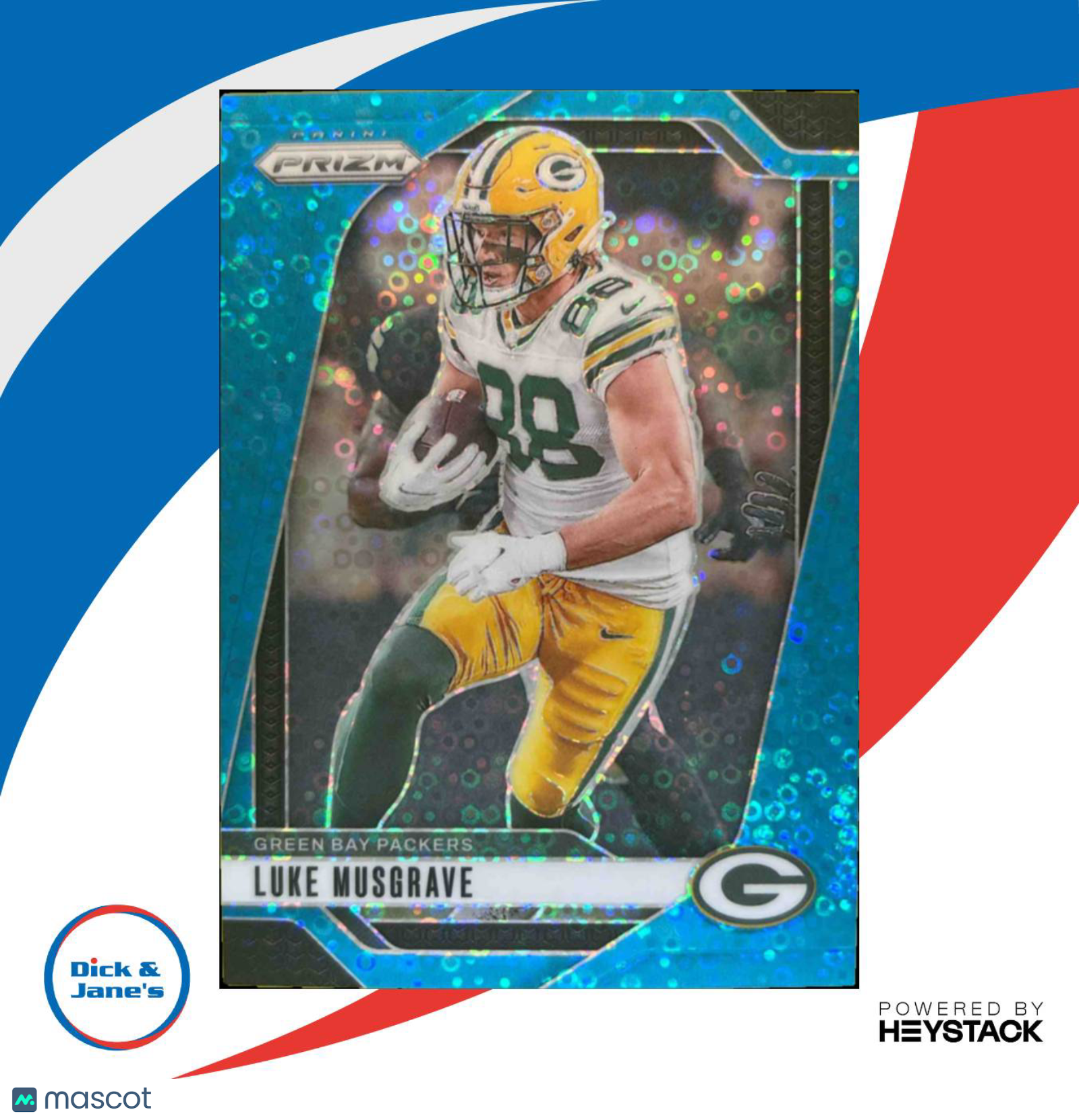 2024 Panini Prizm Luke Musgrave No Huddle Blue 54/99 #105 Green Bay Packers