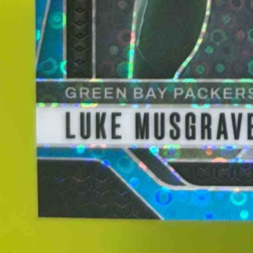 2024 Panini Prizm Luke Musgrave No Huddle Blue 54/99 #105 Green Bay Packers