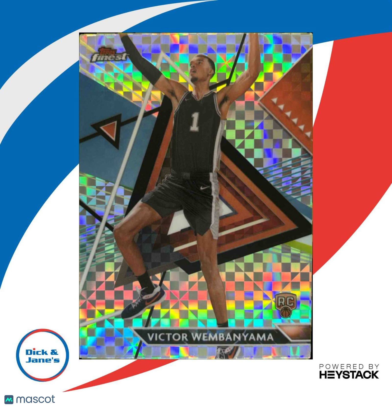 2023-24 Topps Finest Victor Wembanyama Checkerboard X Refractor #197 RC Spurs