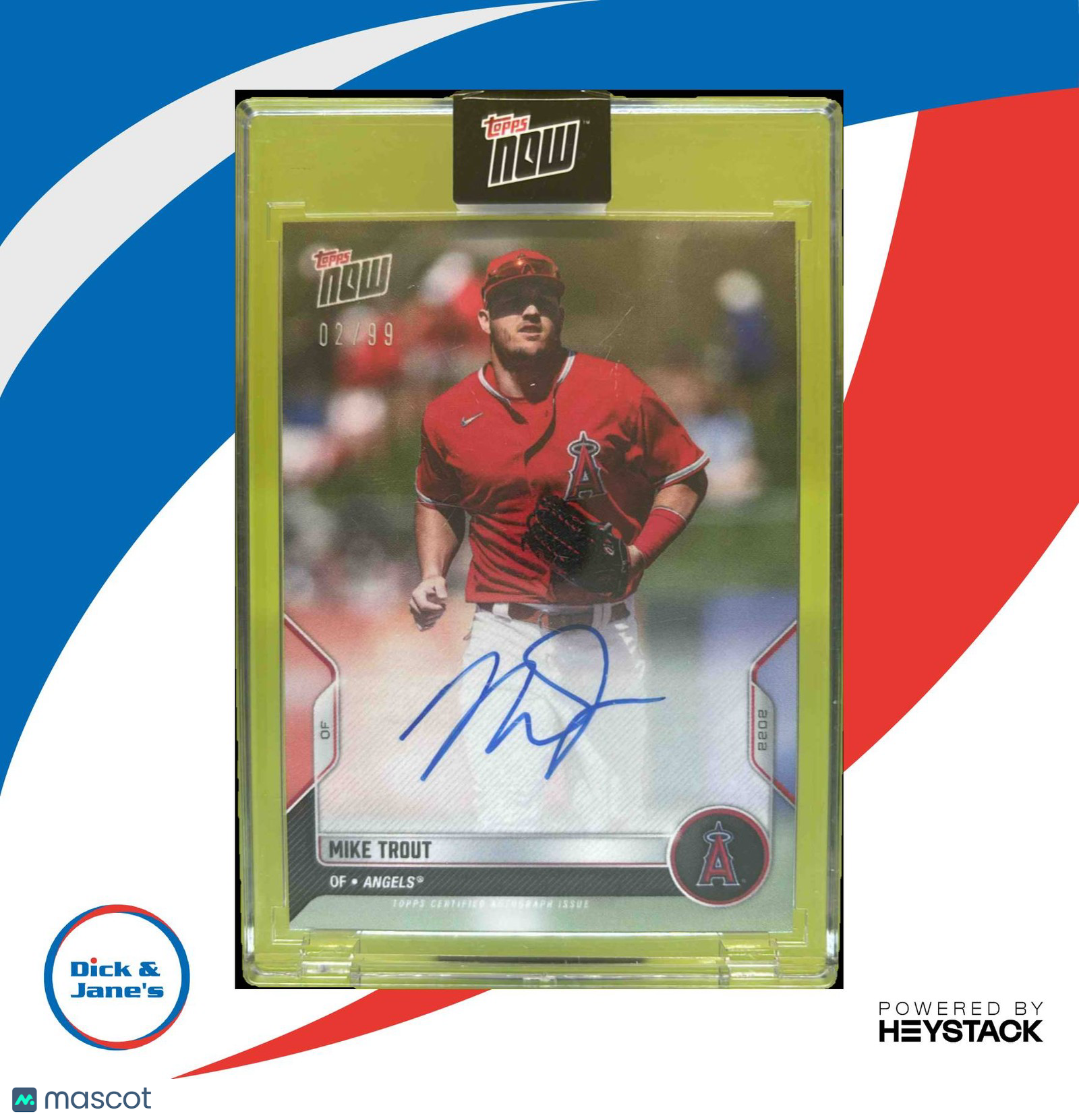 2022 Topps Now Road to Opening Day Black #OD-167A Mike Trout 02/99 LA Angels