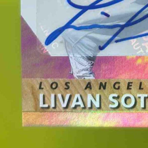 2019 Panini Elite Extra Edition Livan Soto Auto Tie Dye /10 Los Angeles Angels