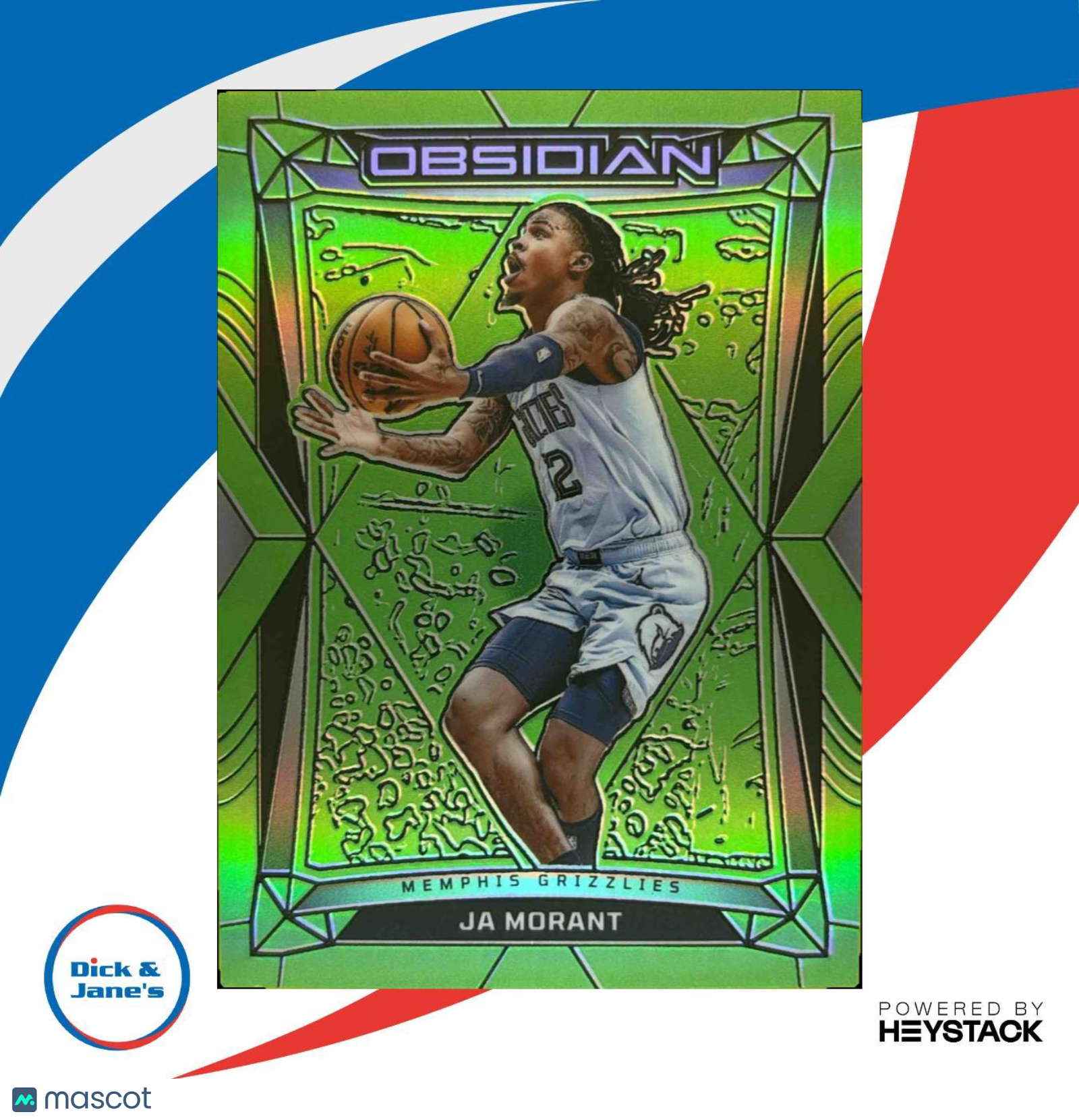 2023-24 Obsidian Ja Morant Electric Etch Green Flood 11/25 167 Memphis Grizzlies