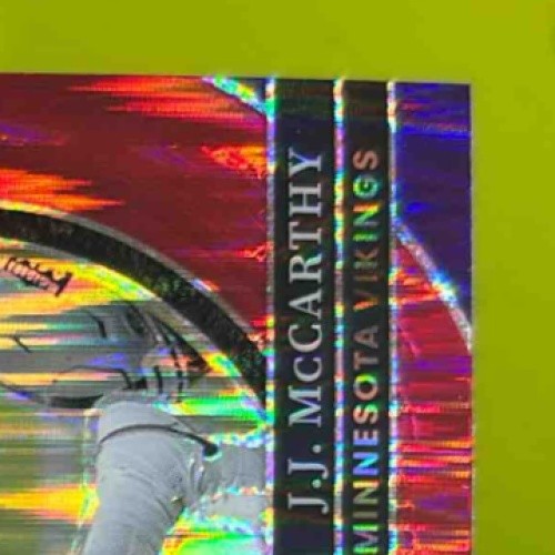 2024 Select J.J. McCarthy Club Red and Yellow Prizm Shock #246 Minnesota Vikings