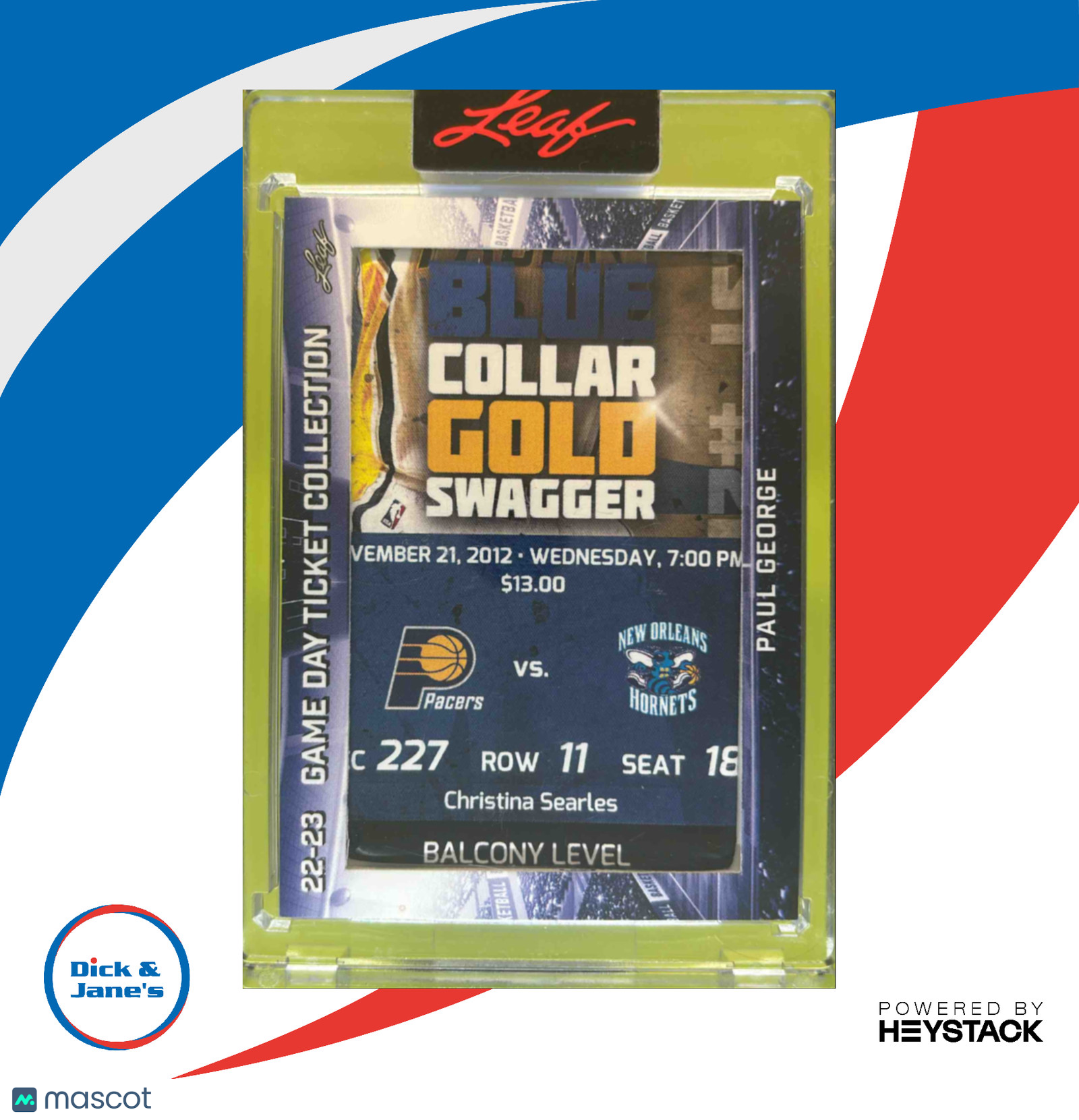 2022-23 Leaf Game Day Ticket Collection Paul George #TC-93