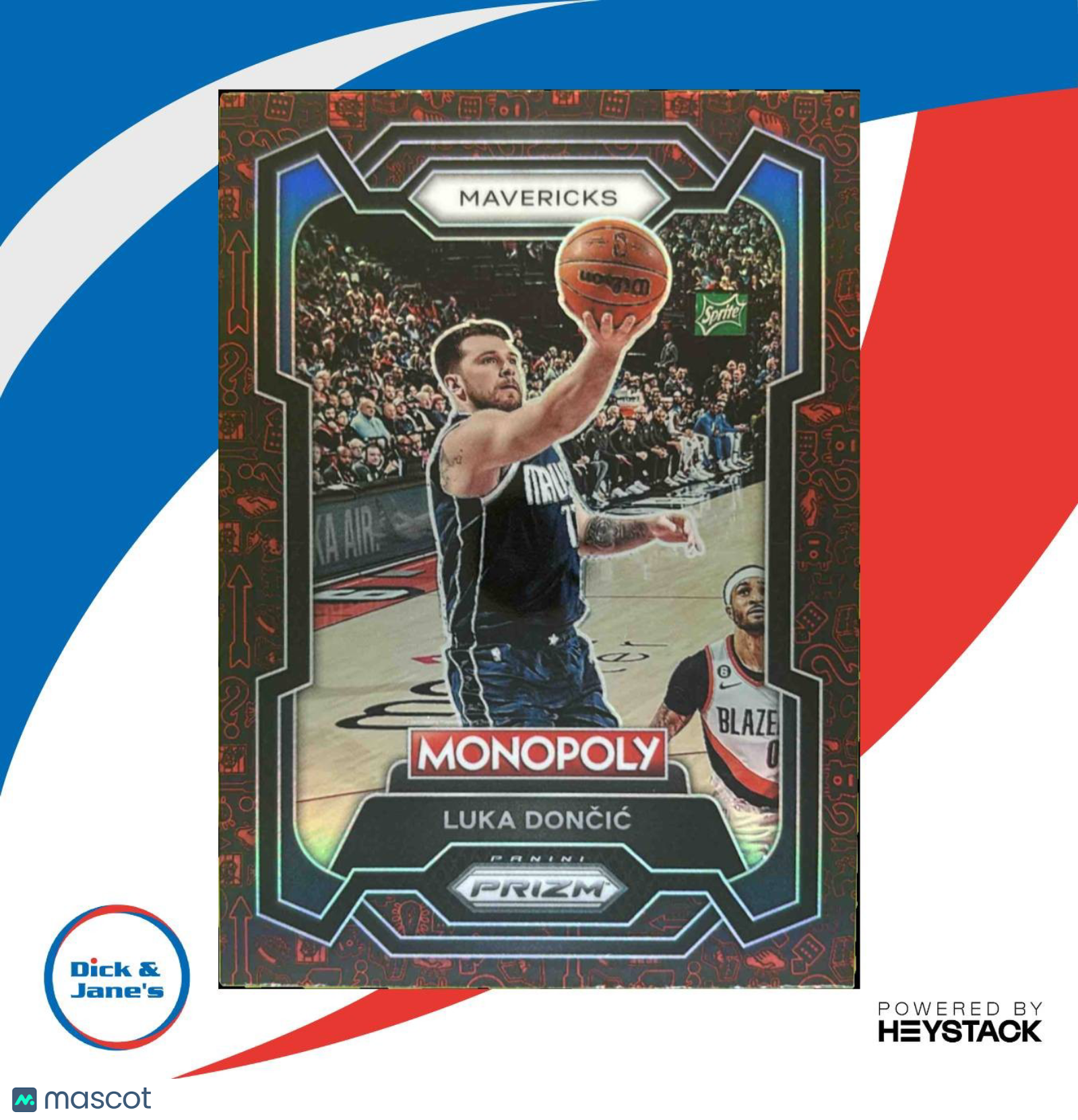 2023-24 Panini Prizm Monopoly Luka Doncic Man Red Pattern #22 Dallas Mavericks
