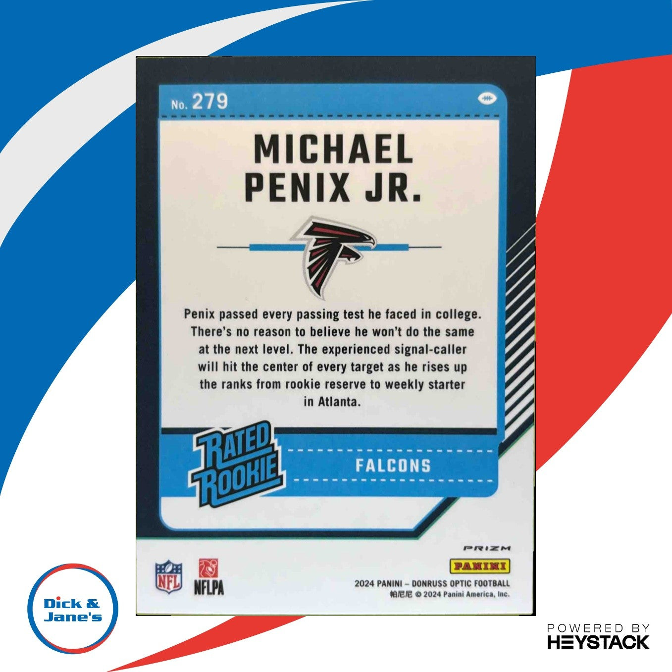 2024 Donruss Optic Michael Penix Jr. Pink #279 Rated Rookie Atlanta Falcons