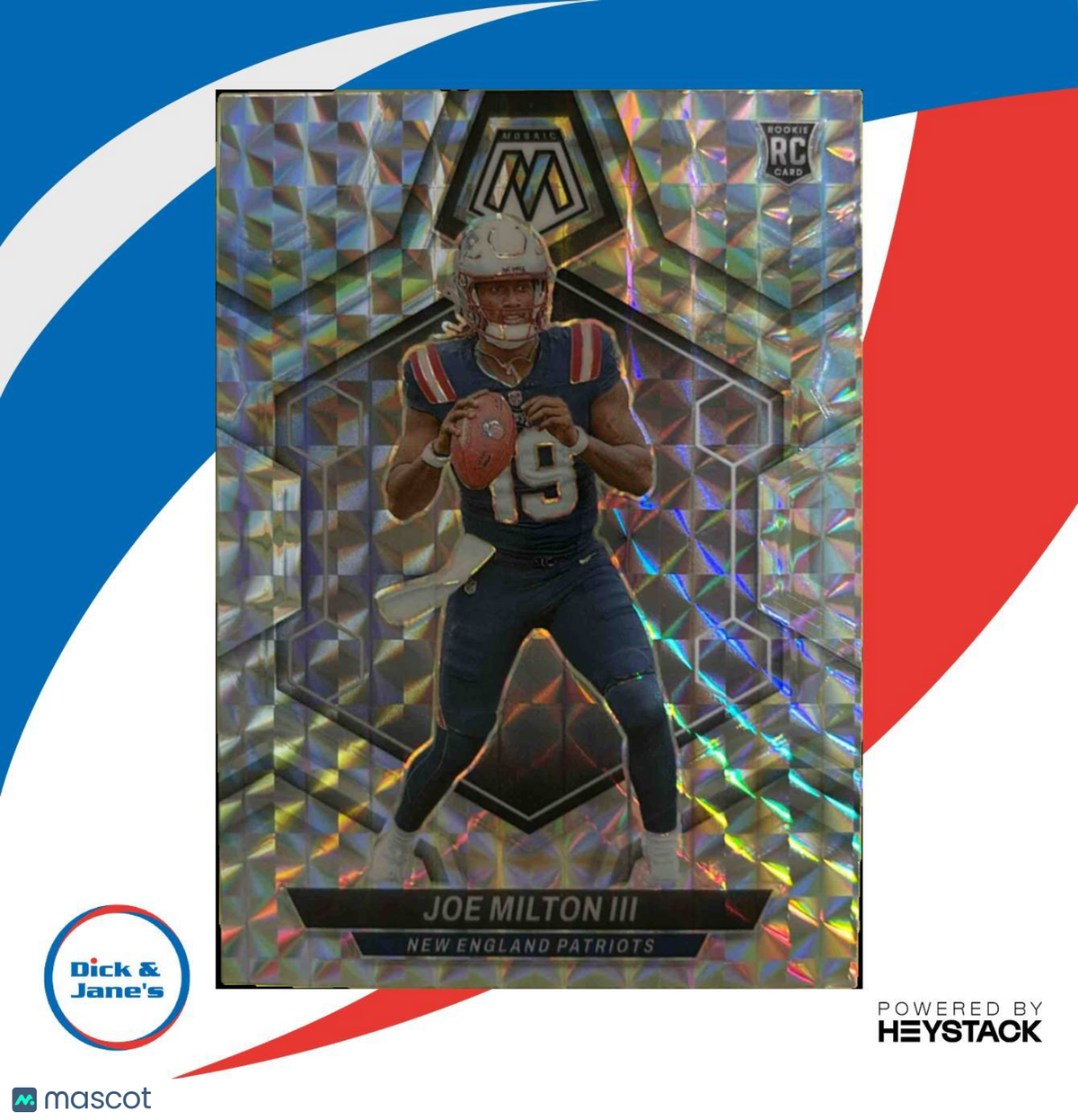 2024 Panini Mosaic Joe Milton III Mosaic Prizm Silver RC New England Patriots