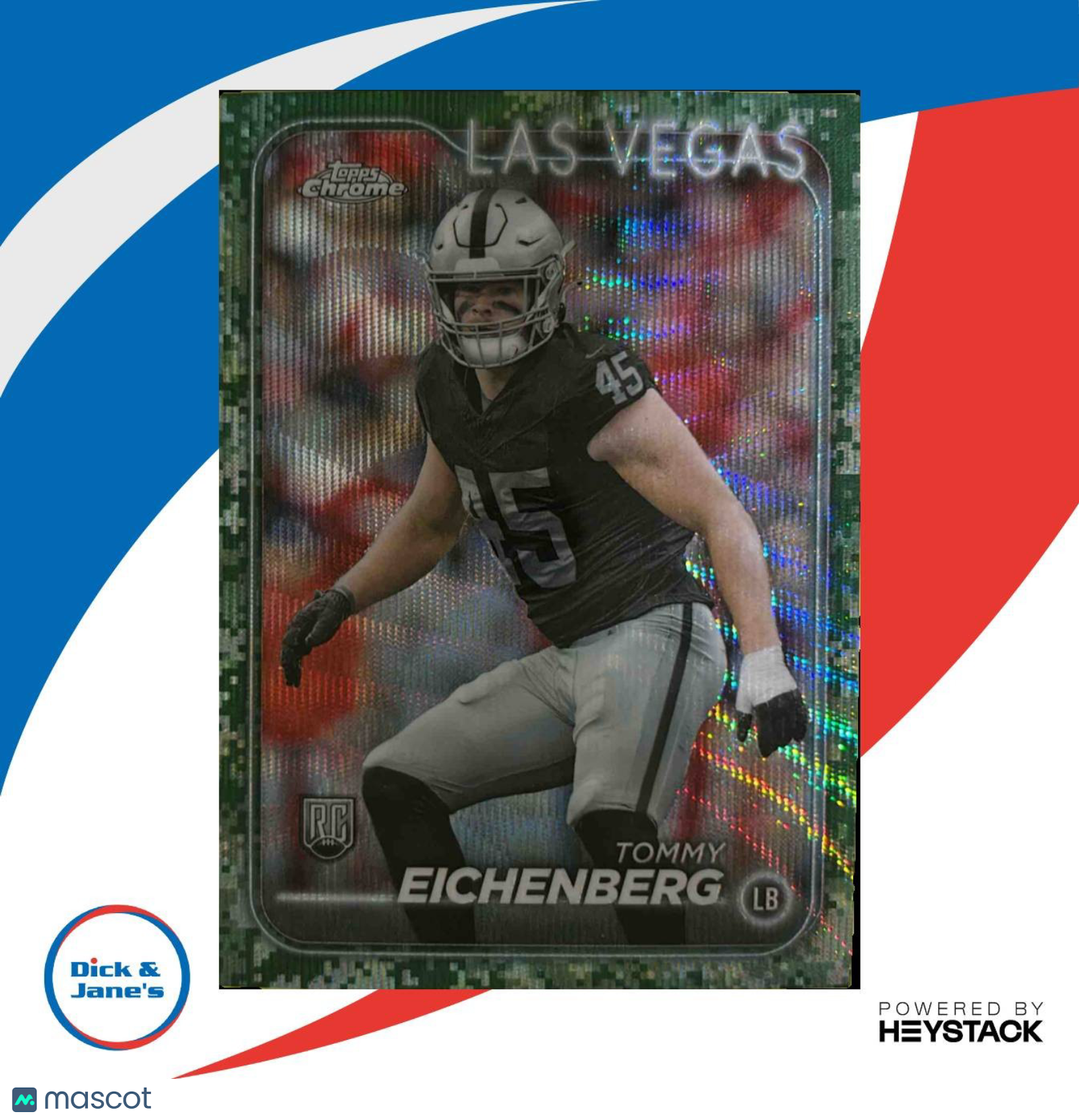 2024 Topps Chrome Tommy Eichenberg Camo Wave Refractor #290 RC Las Vegas Raiders