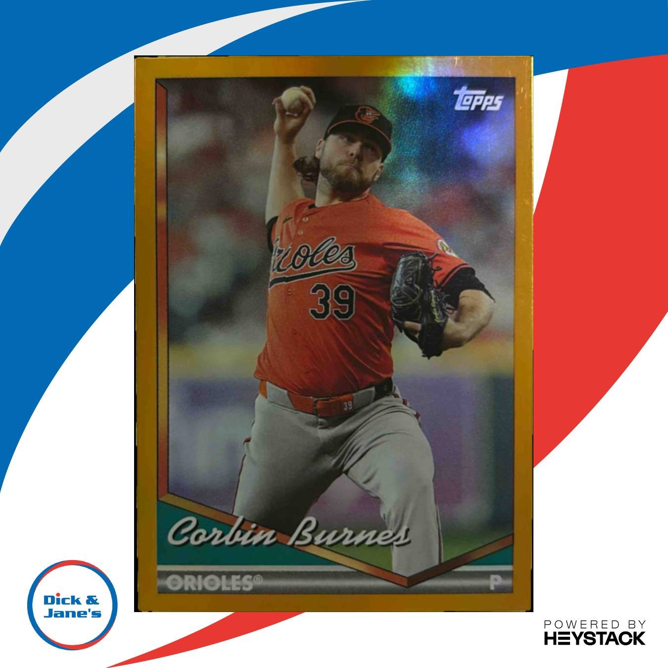 2024 Topps Archives Corbin Burnes Orange Hot Foilboard 14/15 Baltimore Orioles