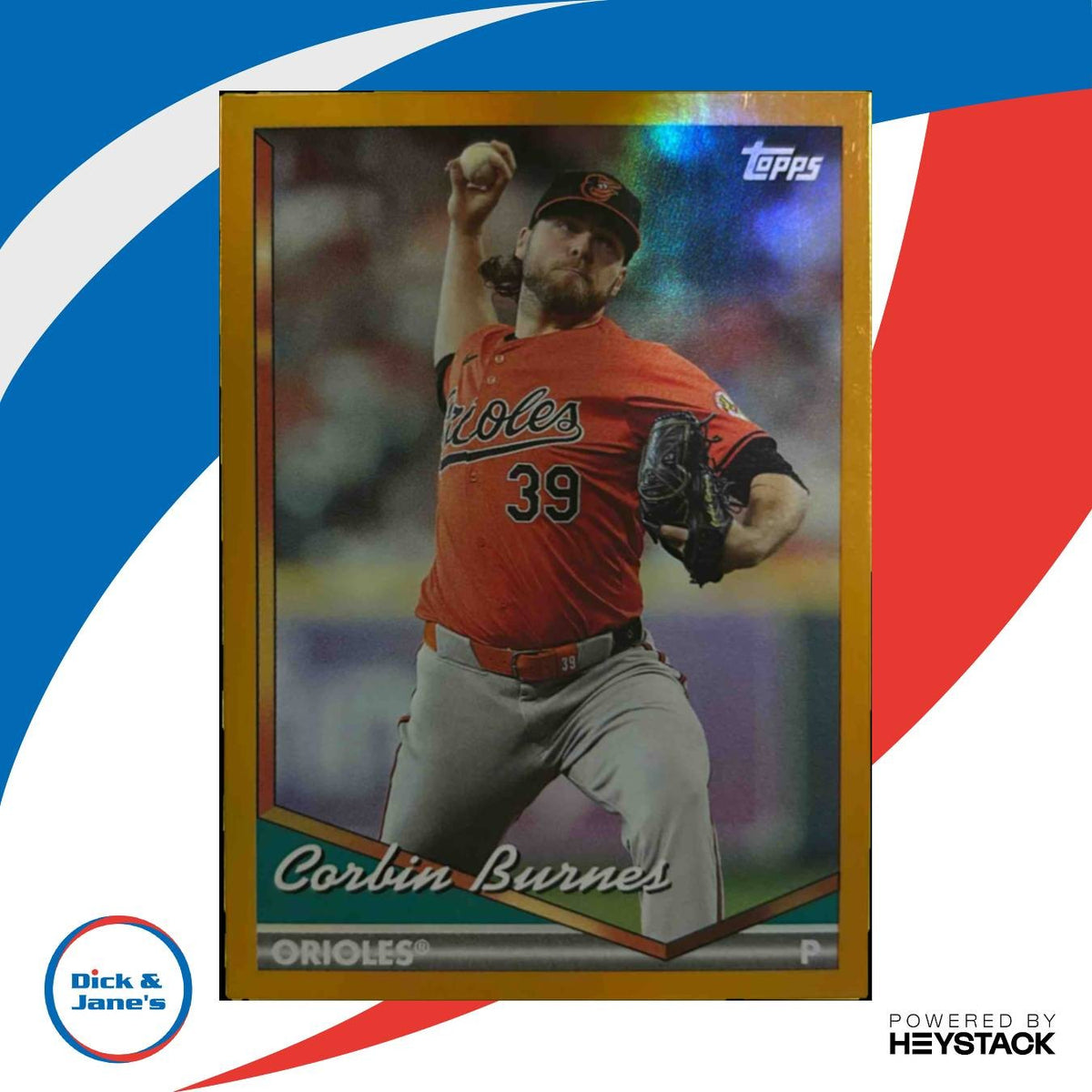 2024 Topps Archives Corbin Burnes Orange Hot Foilboard 14/15 Baltimore Orioles