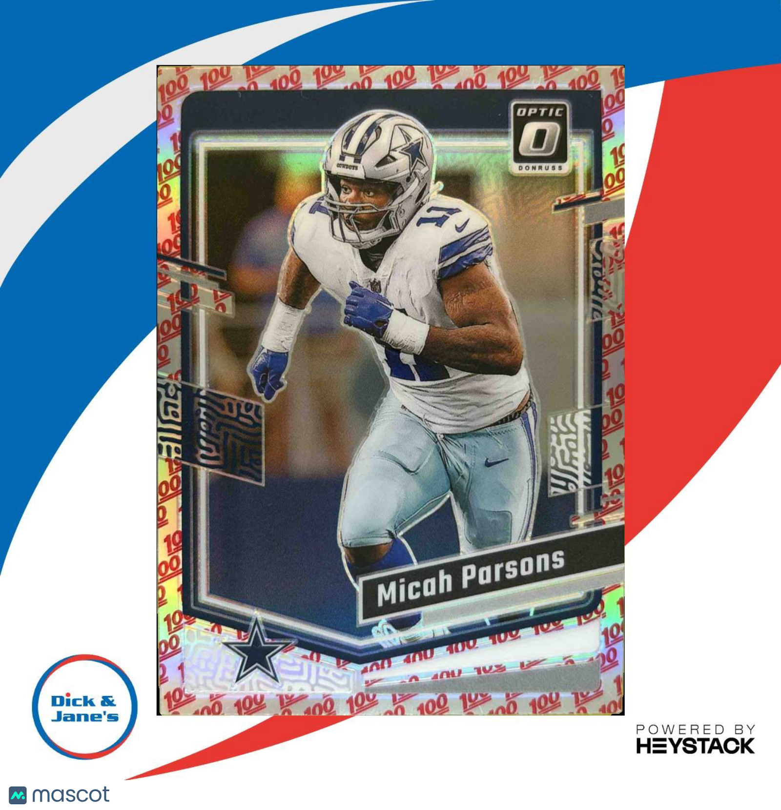 2023 Donruss Optic Micah Parsons One Hundred Emoji Prizm #50 Dallas Cowboys